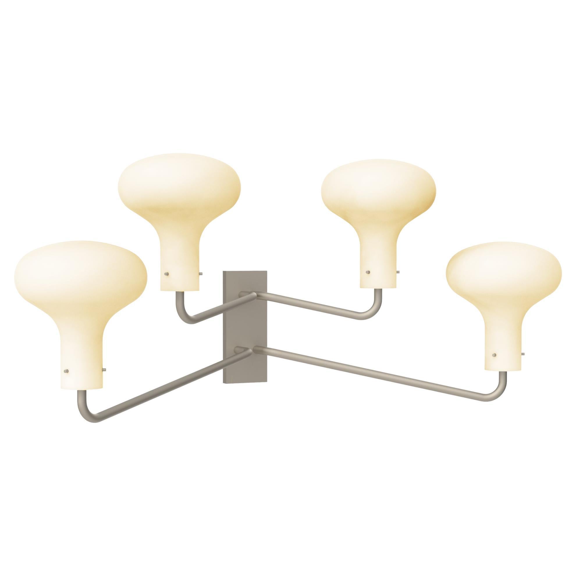 Ignazio Gardella 'Galleria' 4-Arm Wall Lamp for Tato Italia in Satin Nickel