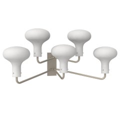Ignazio Gardella 'Galleria' 5-Arm Wall Lamp in Satin Nickel for Tato Italia
