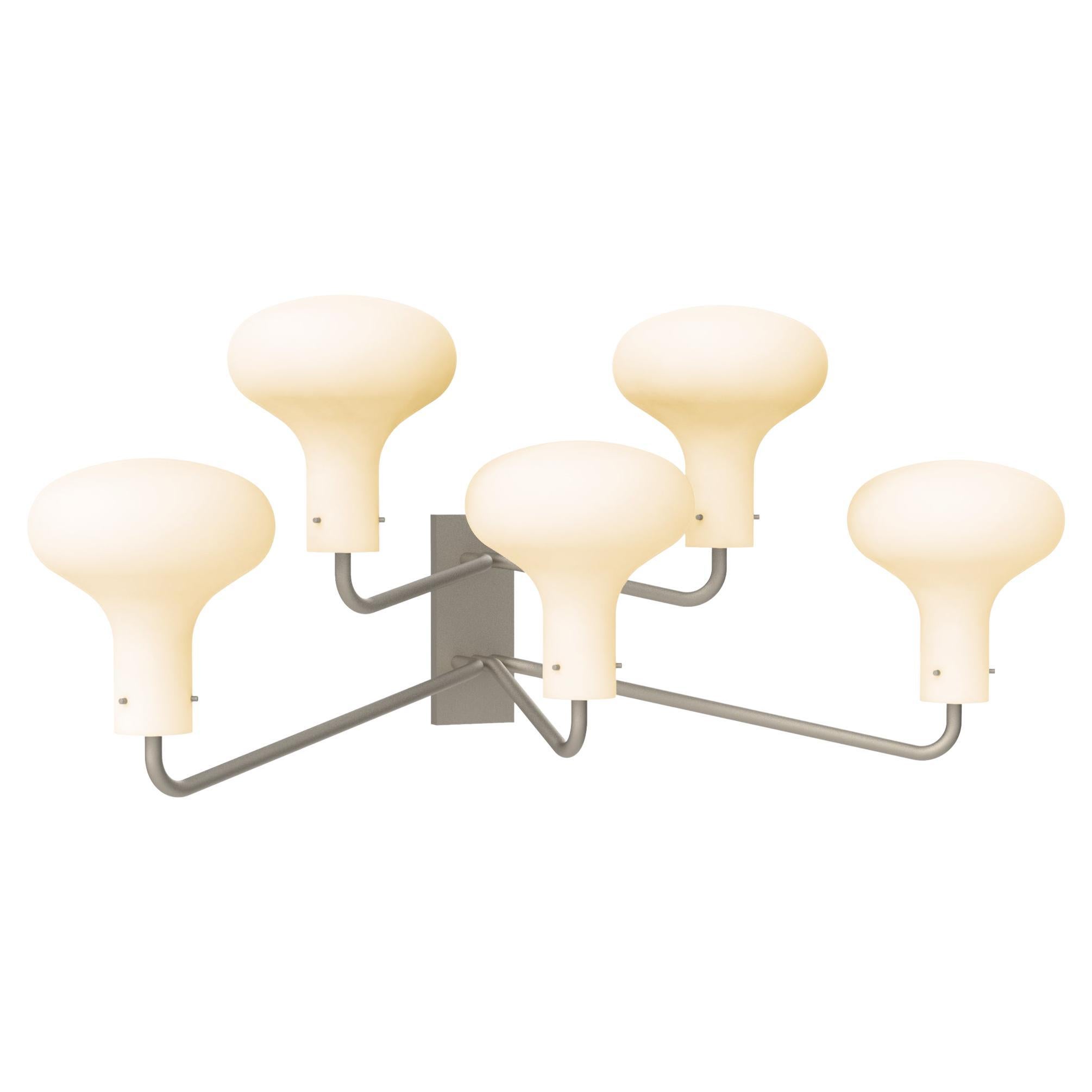 Ignazio Gardella 'Galleria' 5-Arm Wall Lamp for Tato Italia in Satin Nickel For Sale