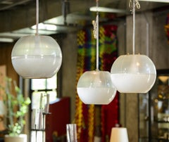 Ignazio Gardella Glass Globe Hanging Fixtures