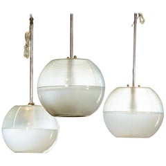 Ignazio Gardella Glass Globe Hanging Fixtures