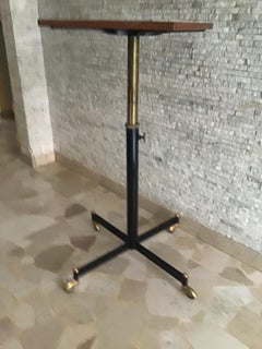 Ignazio Gardella Height adjustable Table Wood Brass 1950 Italy