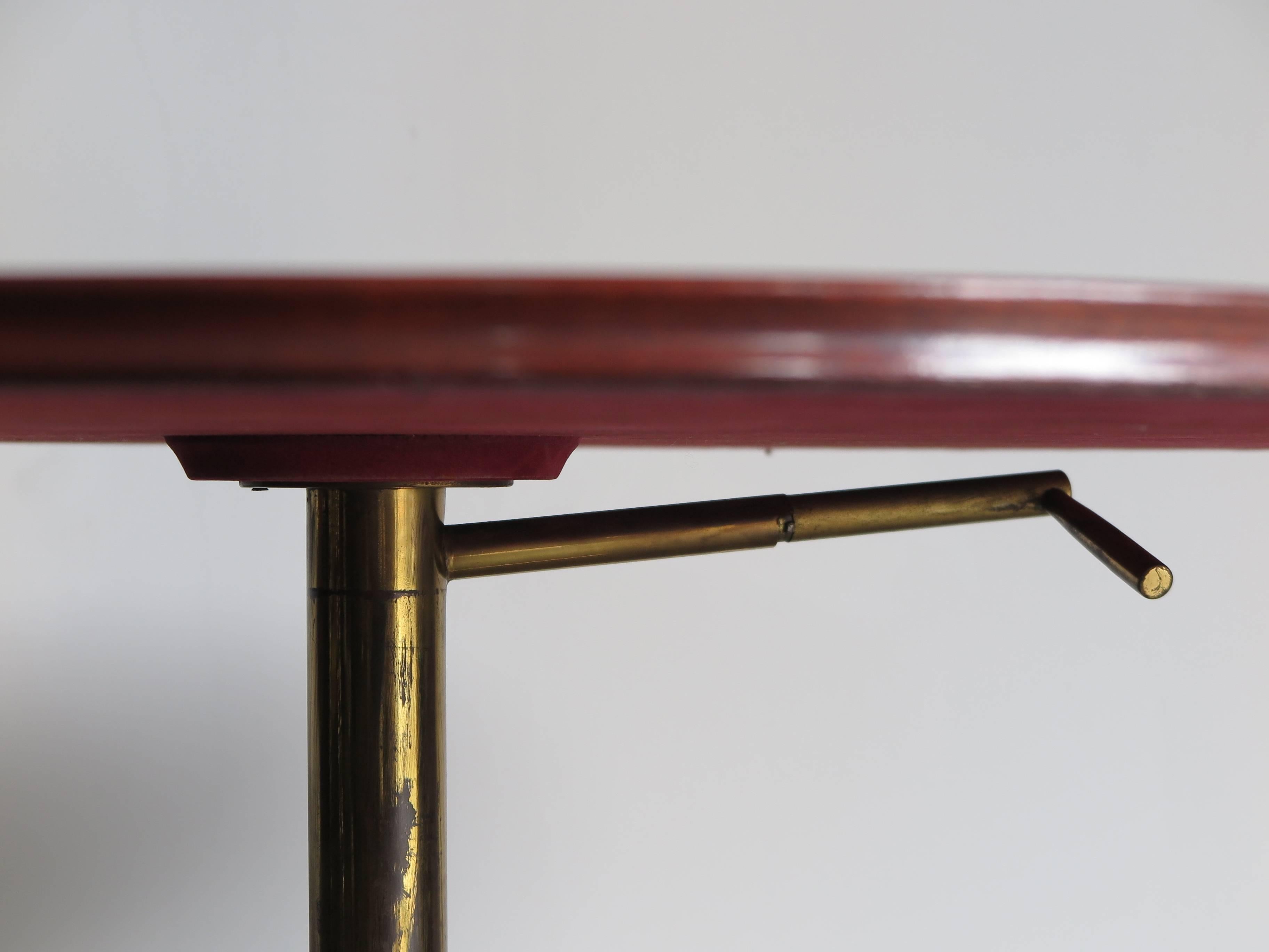 Ignazio Gardella Italian Wood Brass Mid-Century Modern Table for Azucena, 1950s 7