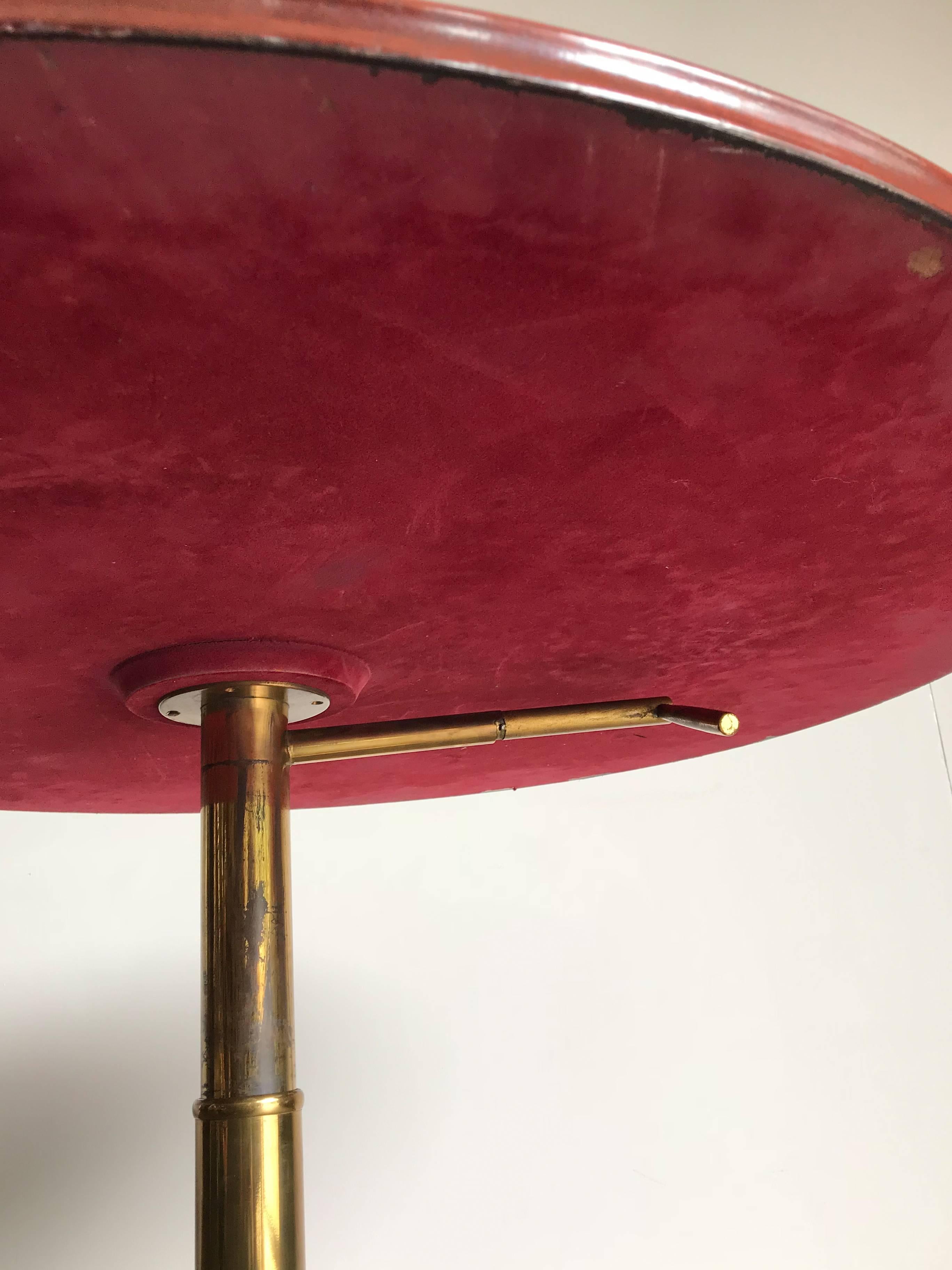 Ignazio Gardella Italian Wood Brass Mid-Century Modern Table for Azucena, 1950s 4