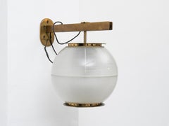 Ignazio Gardella LP 7 "Doppio Vetro" Brass and Glass Wall Light for Azucena 1955