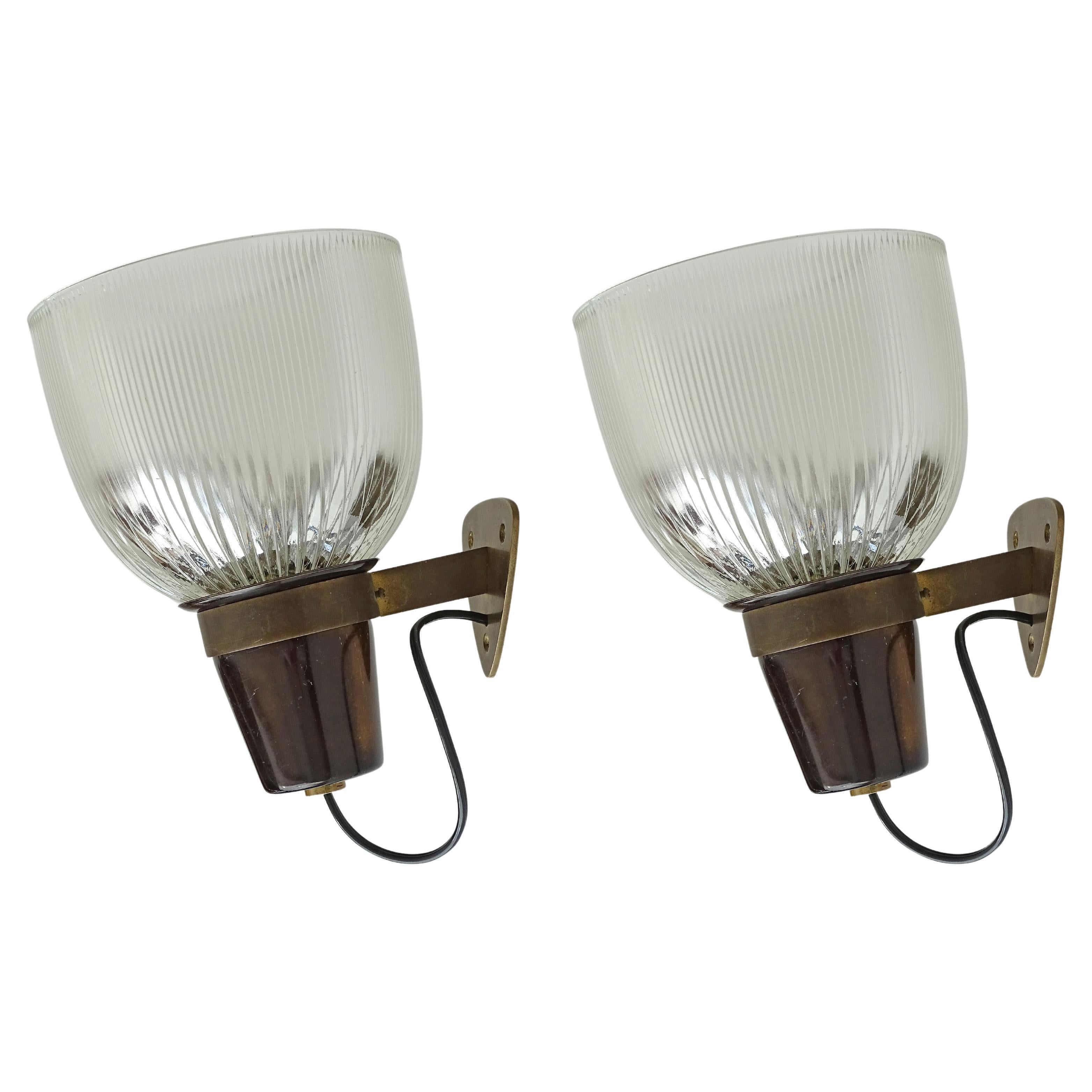 Ignazio Gardella LP5 Pair of Wall Lamps for Azucena, Italy, 1954