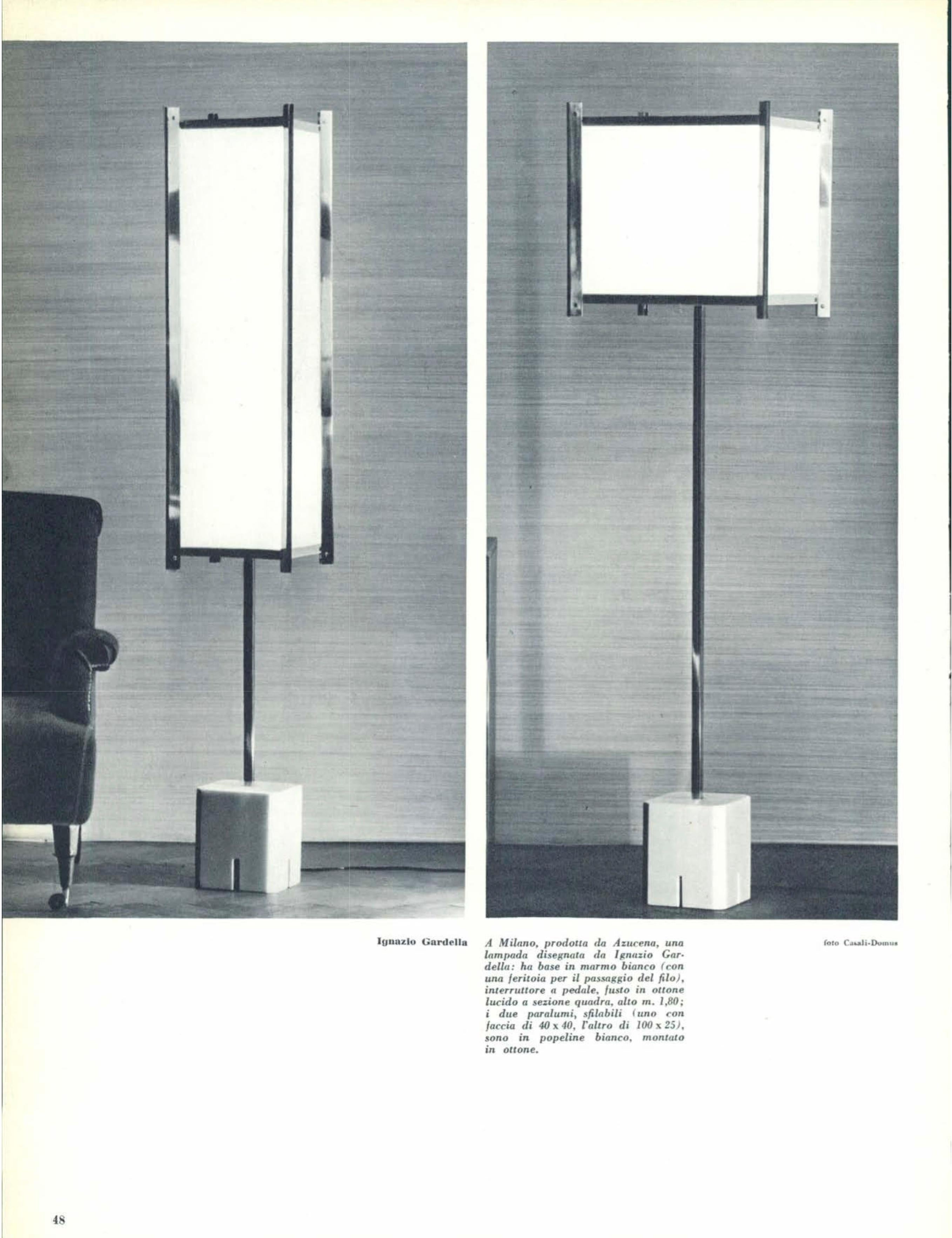 Ignazio Gardella LTE12 Prisma Floor Lamp, Azucena, 1960s 4