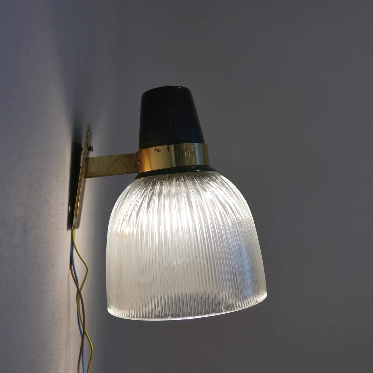 Wall lights by Italian designer Ignazio Gardella.

Italy, circa 1960s. LP5 model.

Brass, painted steel and pressed glass.

Re-wired and PAT tested.

Seven in stock at time of listing but this increases and decreases so get in touch with