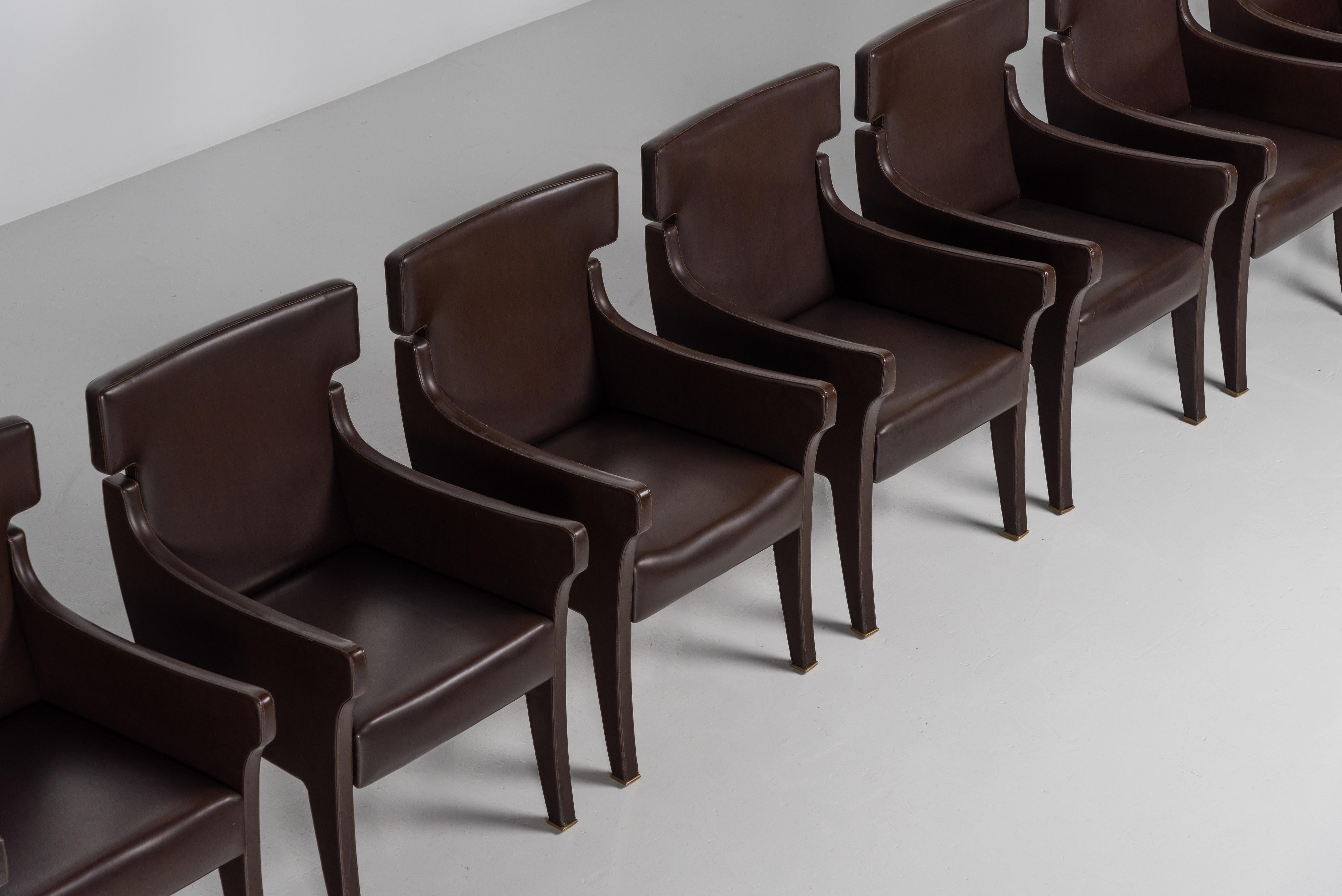 Brass Ignazio Gardella P10 armchairs Azucena Italy 1963 For Sale