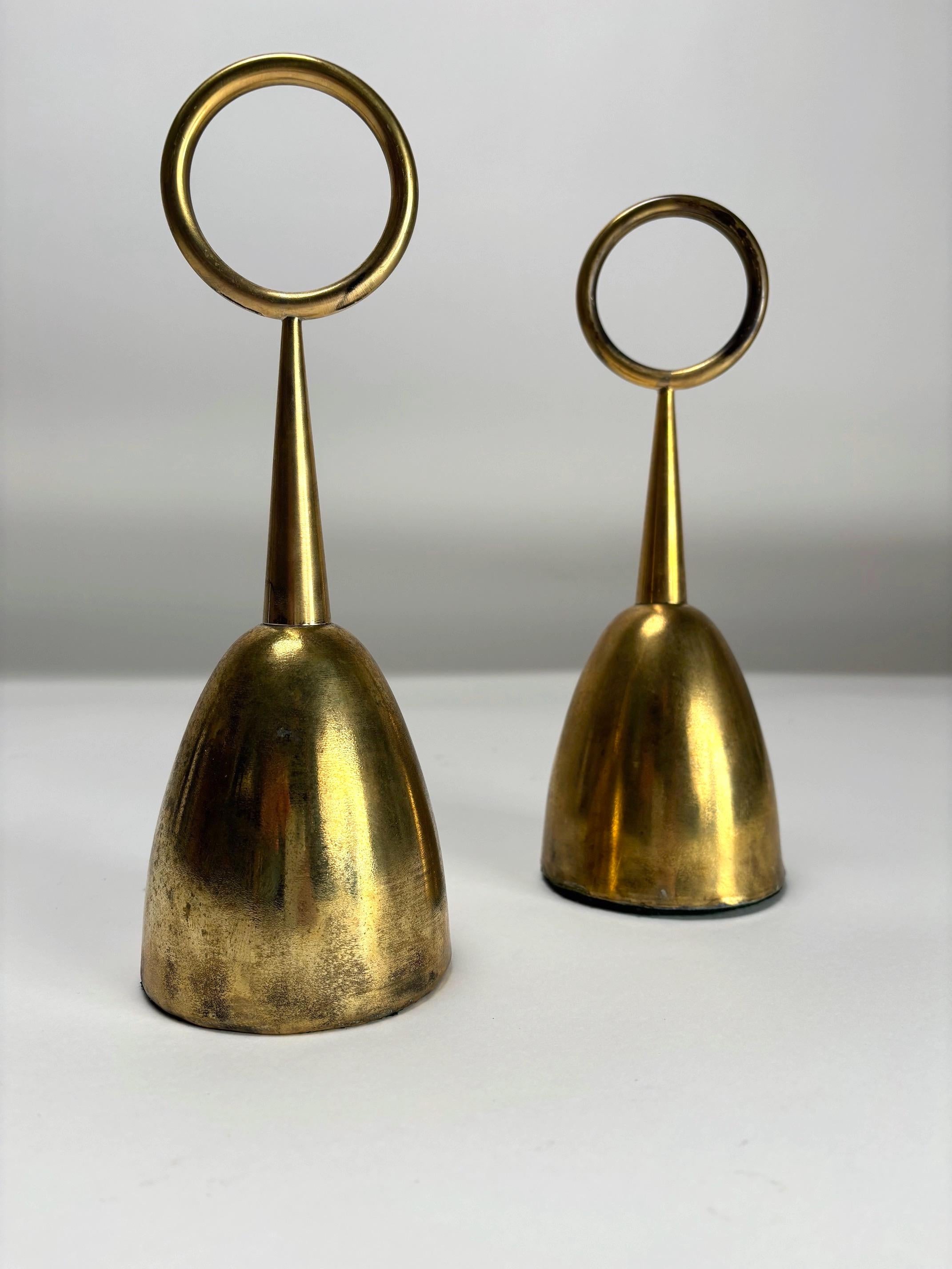 Mid-Century Modern Ignazio Gardella, Pair of Brass Doorstops by Azucena, Italy, 1950s For Sale