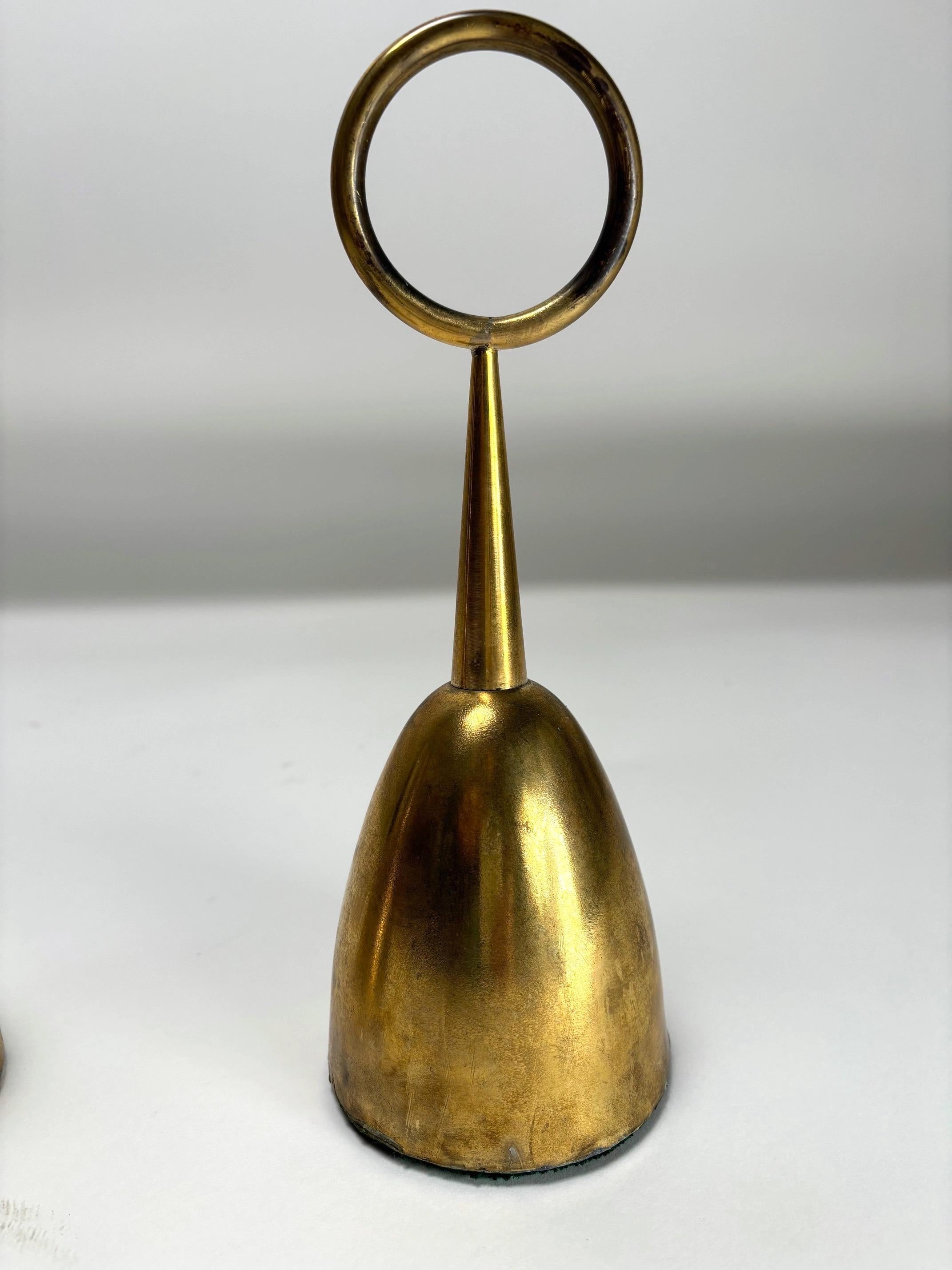 Italian Ignazio Gardella, Pair of Brass Doorstops by Azucena, Italy, 1950s For Sale