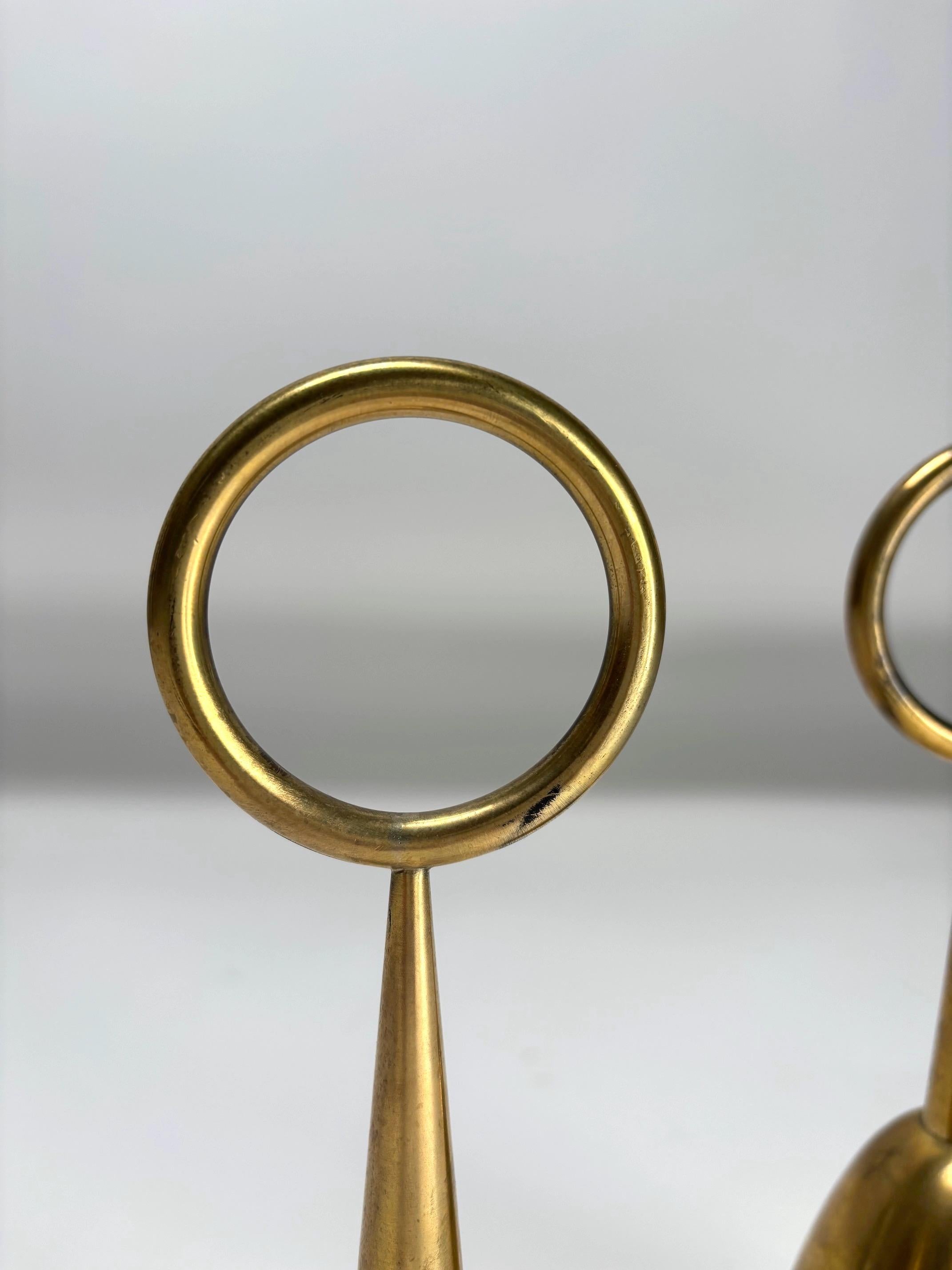 Ignazio Gardella, Pair of Brass Doorstops by Azucena, Italy, 1950s In Good Condition For Sale In Argelato, BO