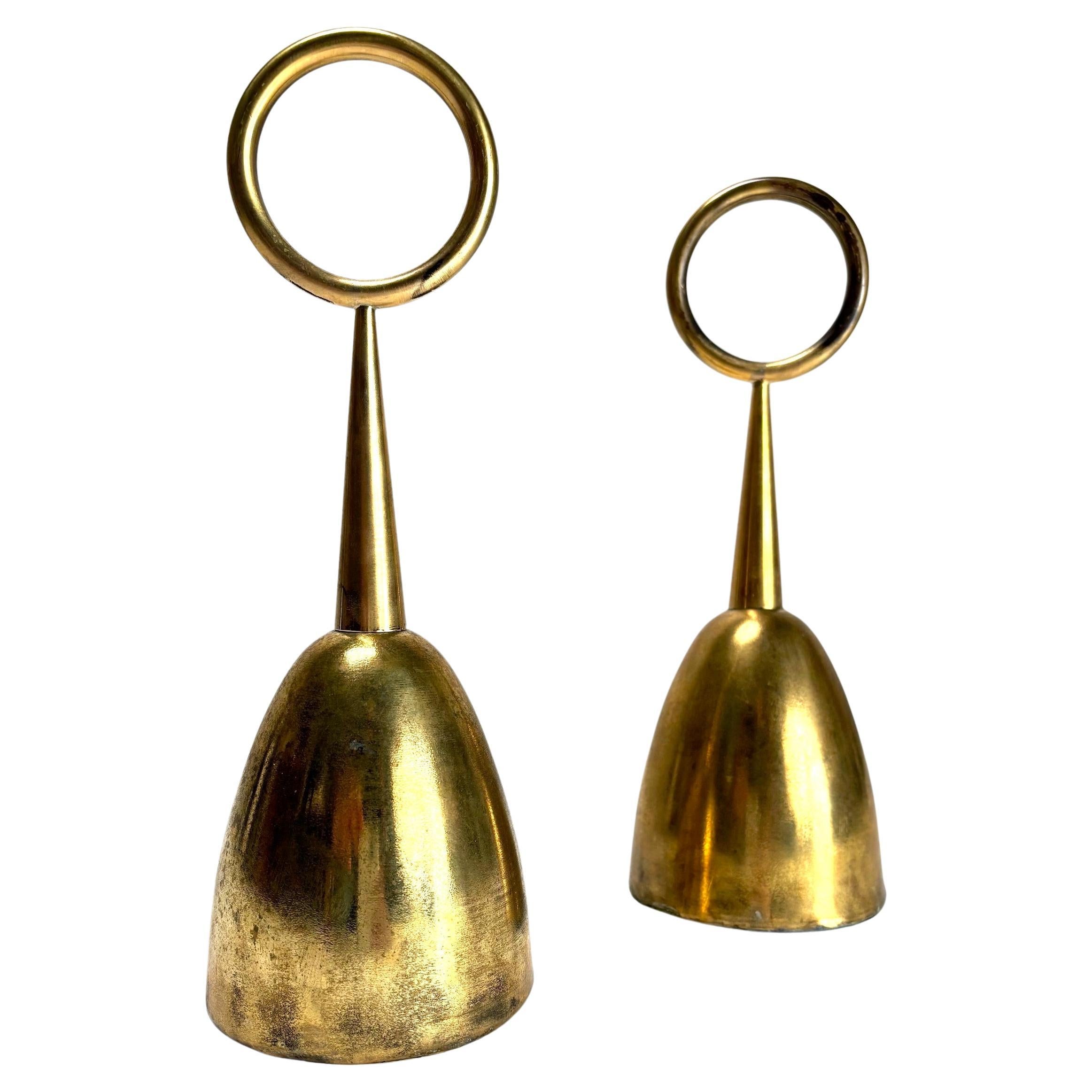 Ignazio Gardella, Pair of Brass Doorstops by Azucena, Italy, 1950s For Sale