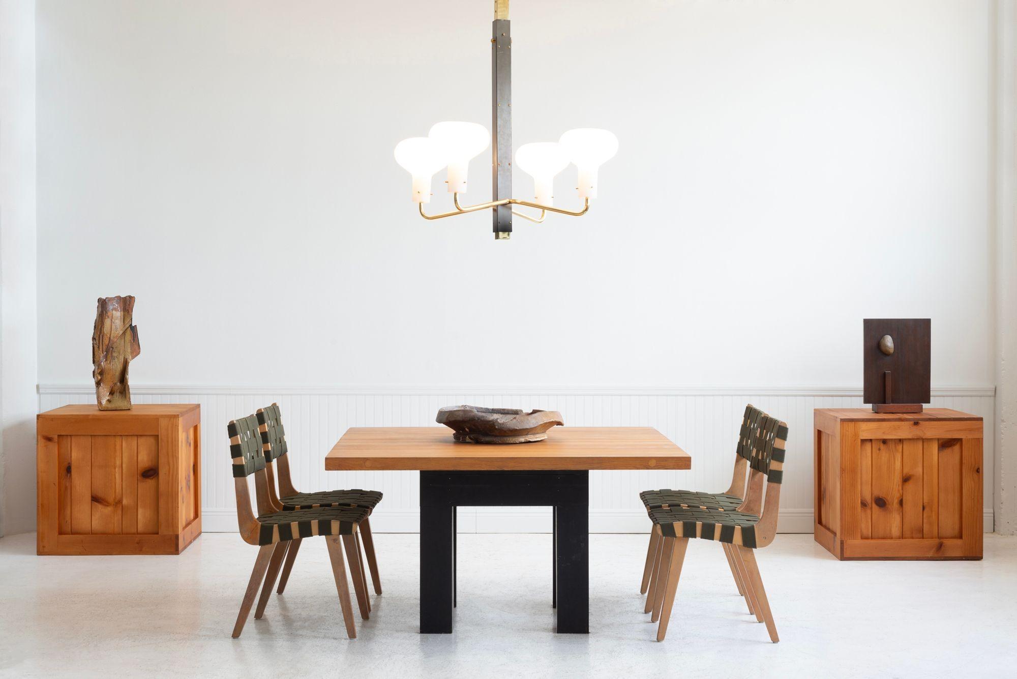 Mid-Century moderno Ignazio Gardella Raro lampadario a quattro bracci per Azucena, Italia, 1958 in vendita