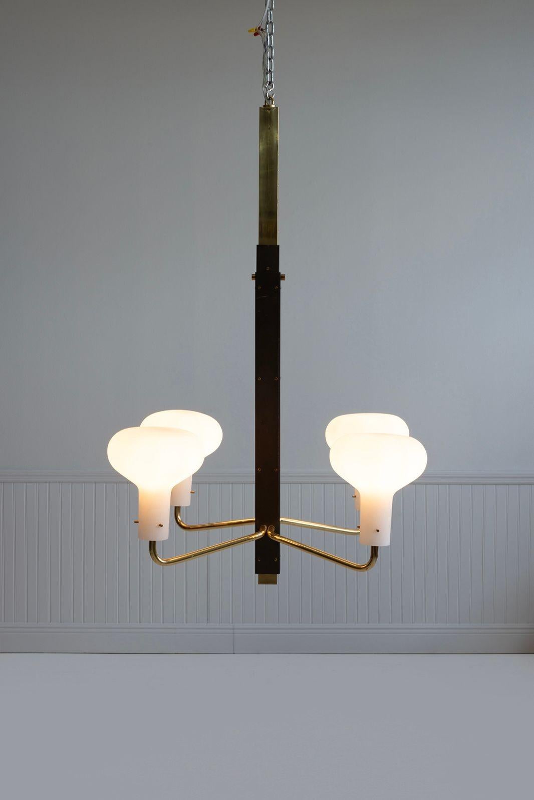 Anodizzato Ignazio Gardella Raro lampadario a quattro bracci per Azucena, Italia, 1958 in vendita