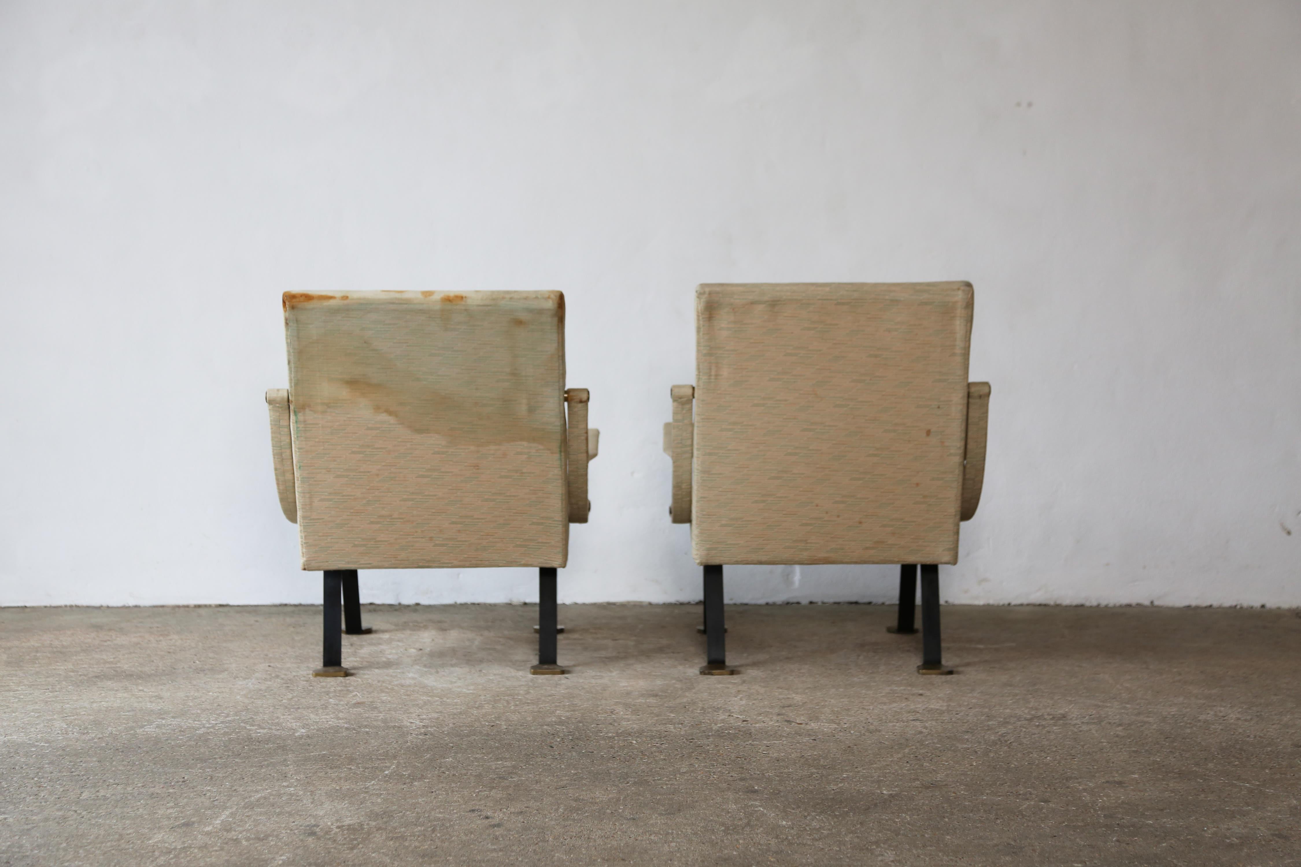 Ignazio Gardella Reclining Digamma Chairs, 1960s, Italy, For Reupholstery For Sale 7