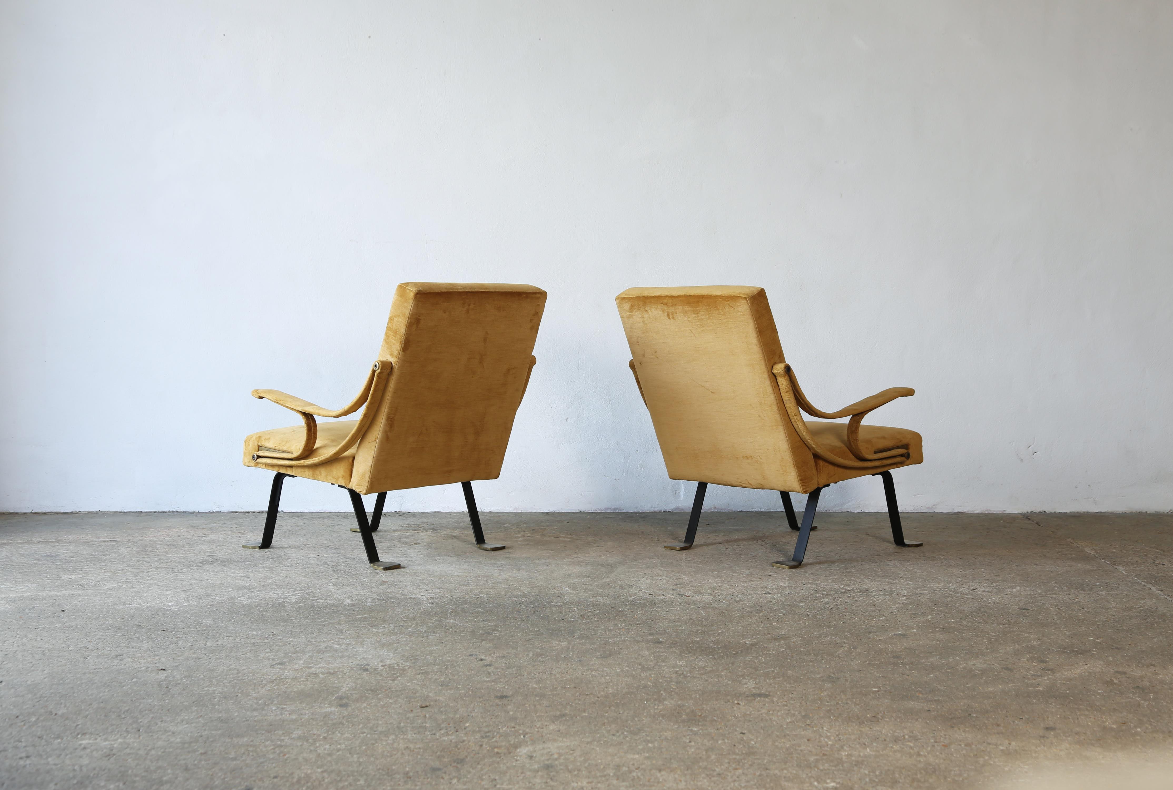 Mid-Century Modern Ignazio Gardella Reclining Digamma Chairs, 1960s, Italy For Sale