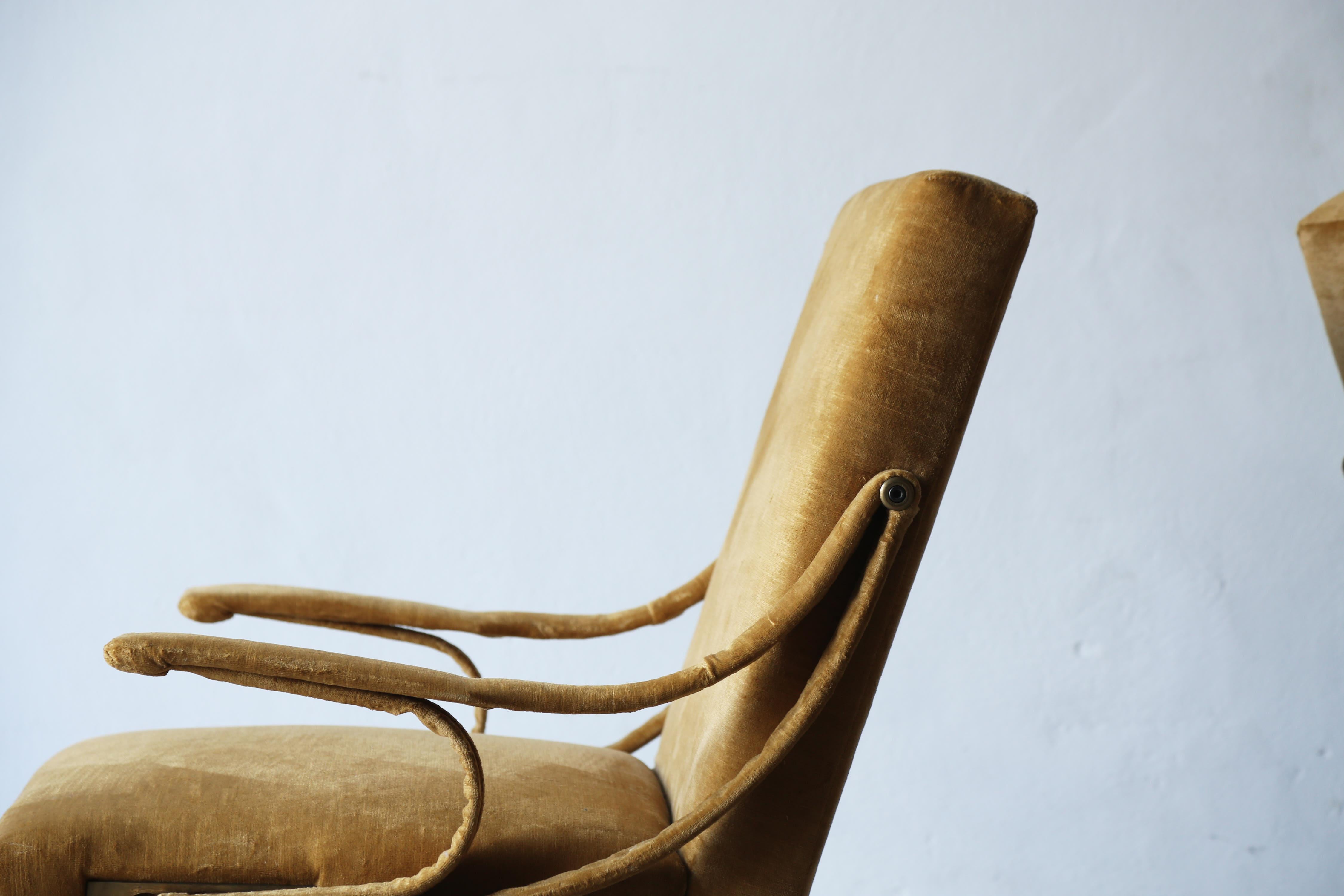 Italian Ignazio Gardella Reclining Digamma Chairs, 1960s, Italy For Sale
