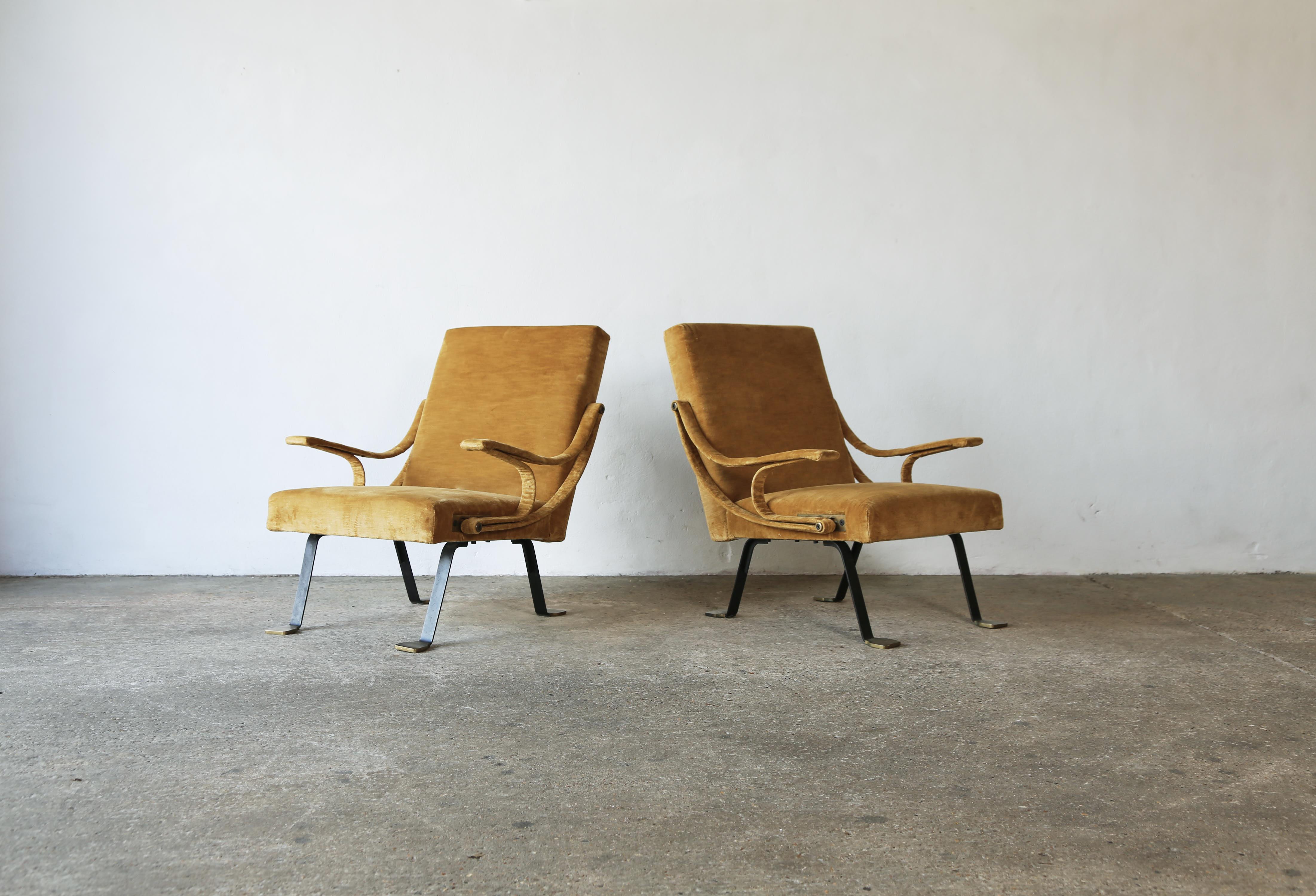 20th Century Ignazio Gardella Reclining Digamma Chairs, 1960s, Italy For Sale