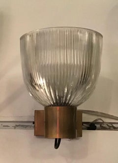 Ignazio Gardella Sconces Glass Brass, 1960, Italy