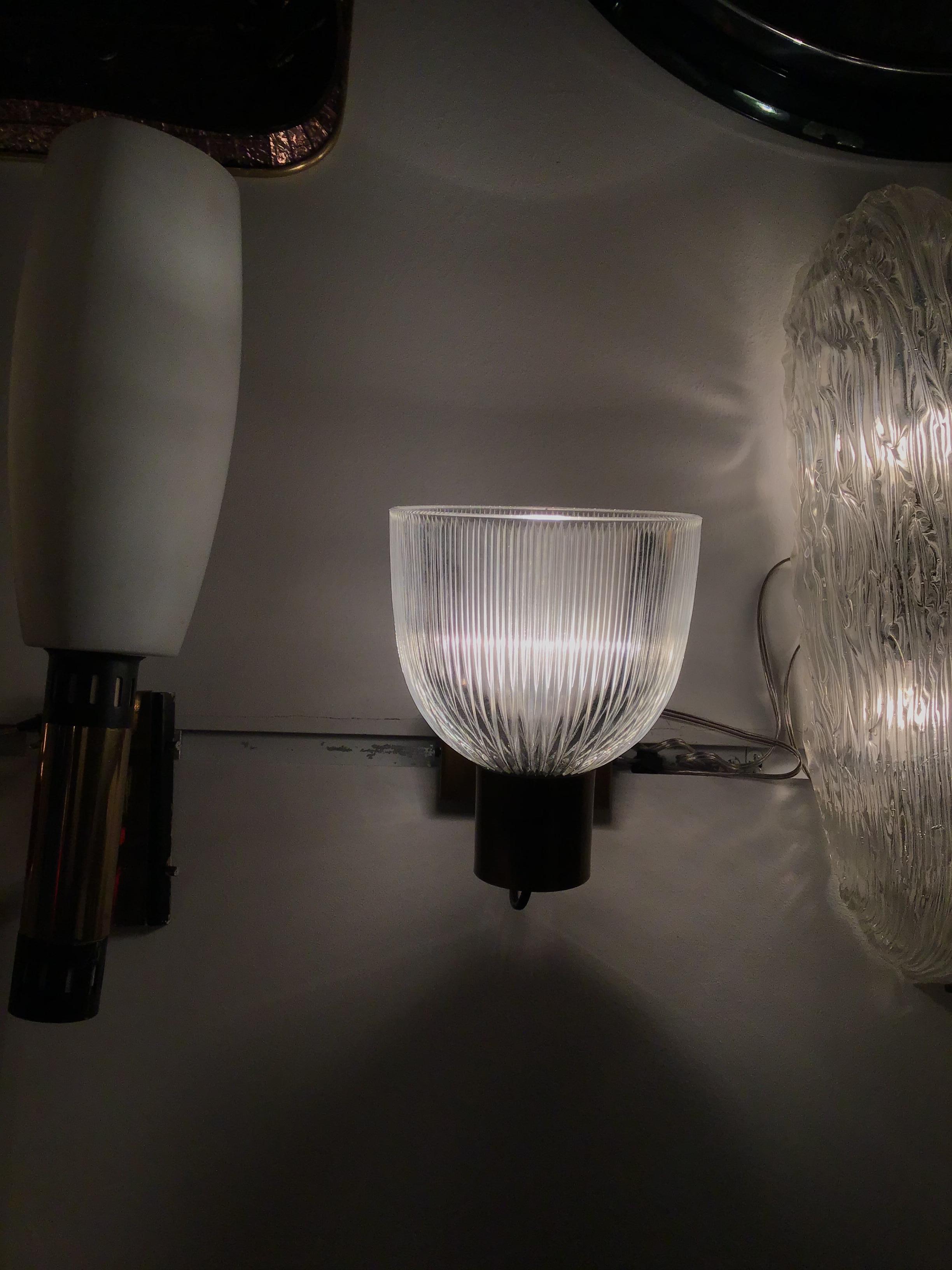 Ignazio Gardella Appliques en verre et laiton:: 1960:: Italie en vente 1
