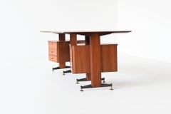 Ignazio Gardella Style Boomerang Desk in Teak Italy, 1960