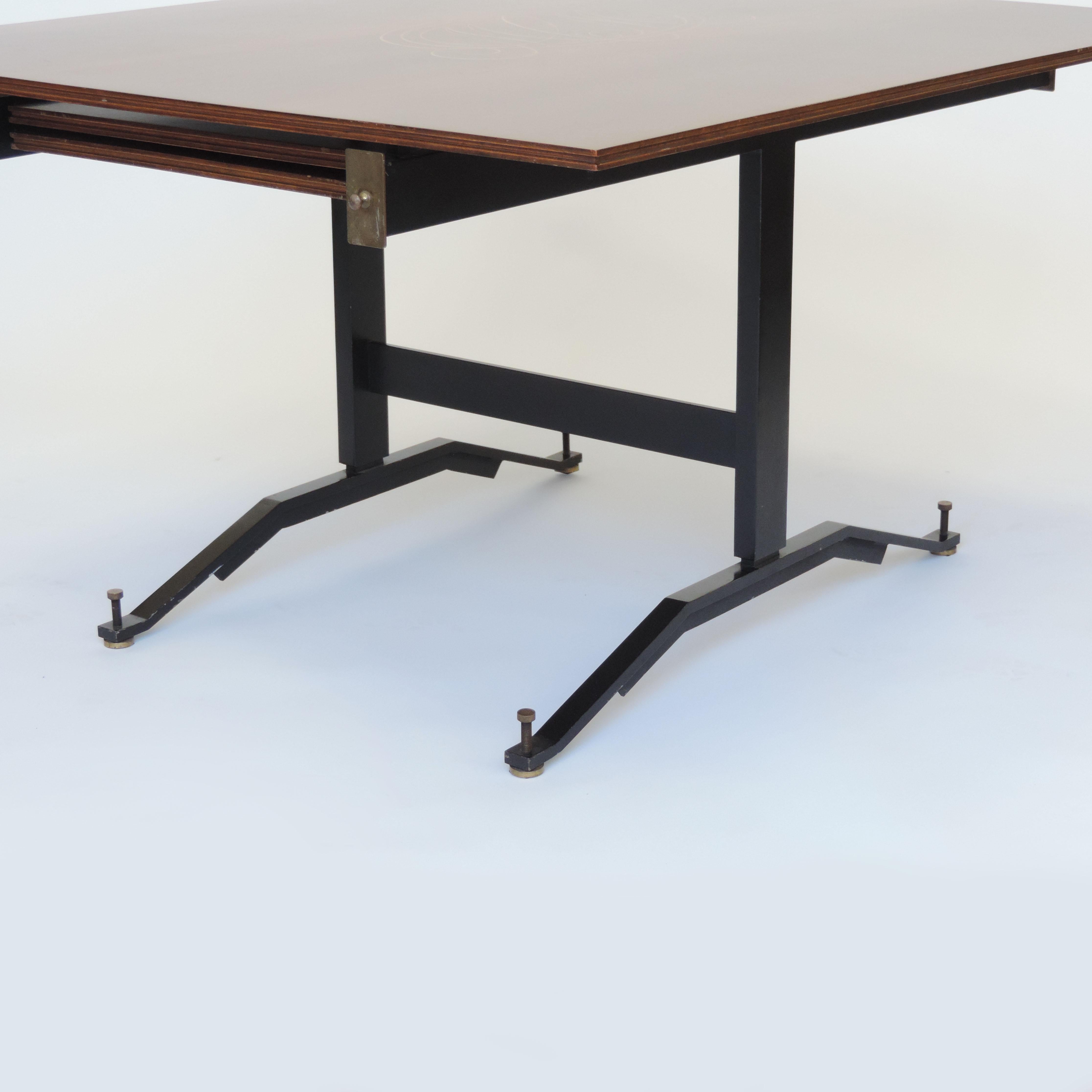 Ignazio Gardella T4 Extendable Dining Table for Azucena, Italy, 1950s In Good Condition For Sale In Milan, IT