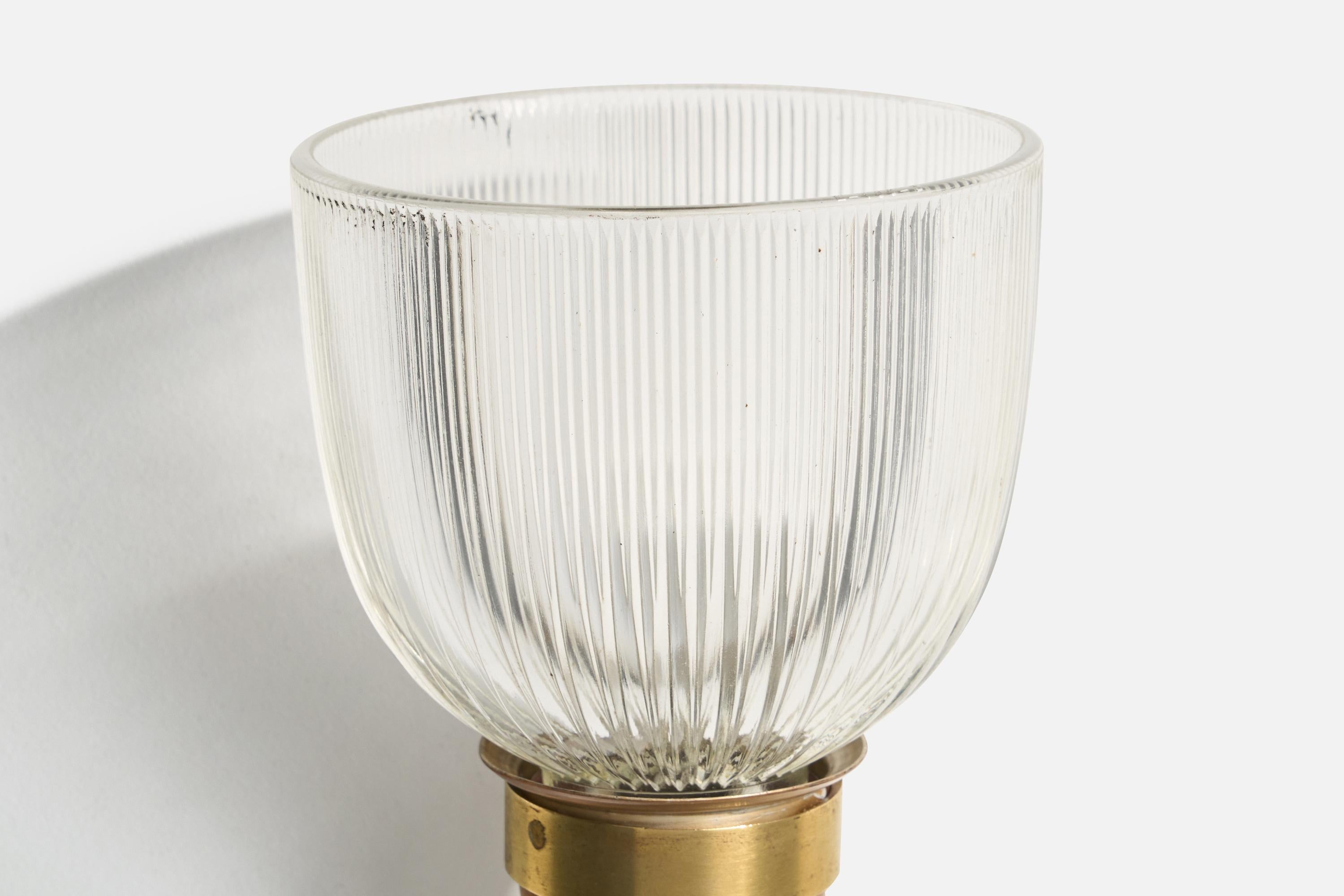 Ignazio Gardella, Wall Light, Brass, Glass, Italy, 1960s For Sale 1