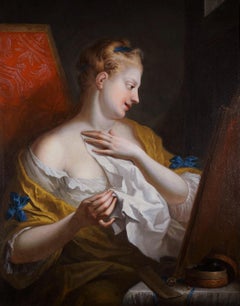Antique Ignaz Stern (1679-1748) Ritratto di dama Olio su Tela