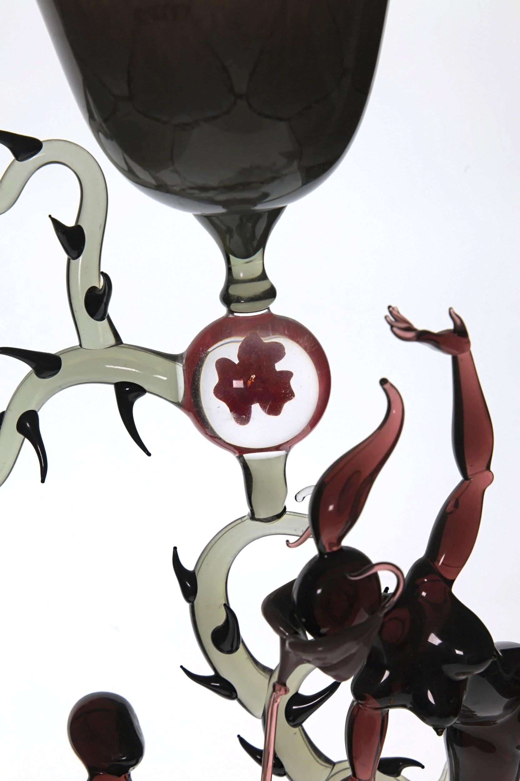 Igor Balbi, Erotic Game Goblet, Amethyst and Gray, 1990s In Excellent Condition In Tavarnelle val di Pesa, Florence