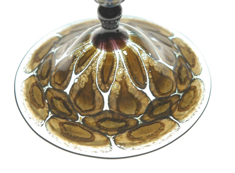 Art Glass Igor Balbi Murano Pauly Venice Pair of Turtoise Murano Glass Goblets For Sale