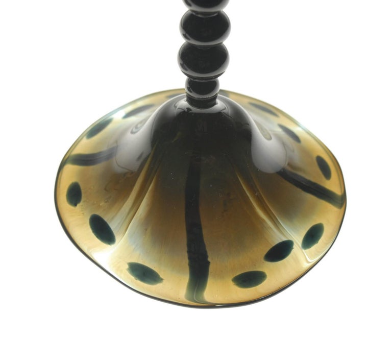 Igor Balbi Murano Pauly Venice Pair of Turtoise Murano Glass Goblets For Sale 1