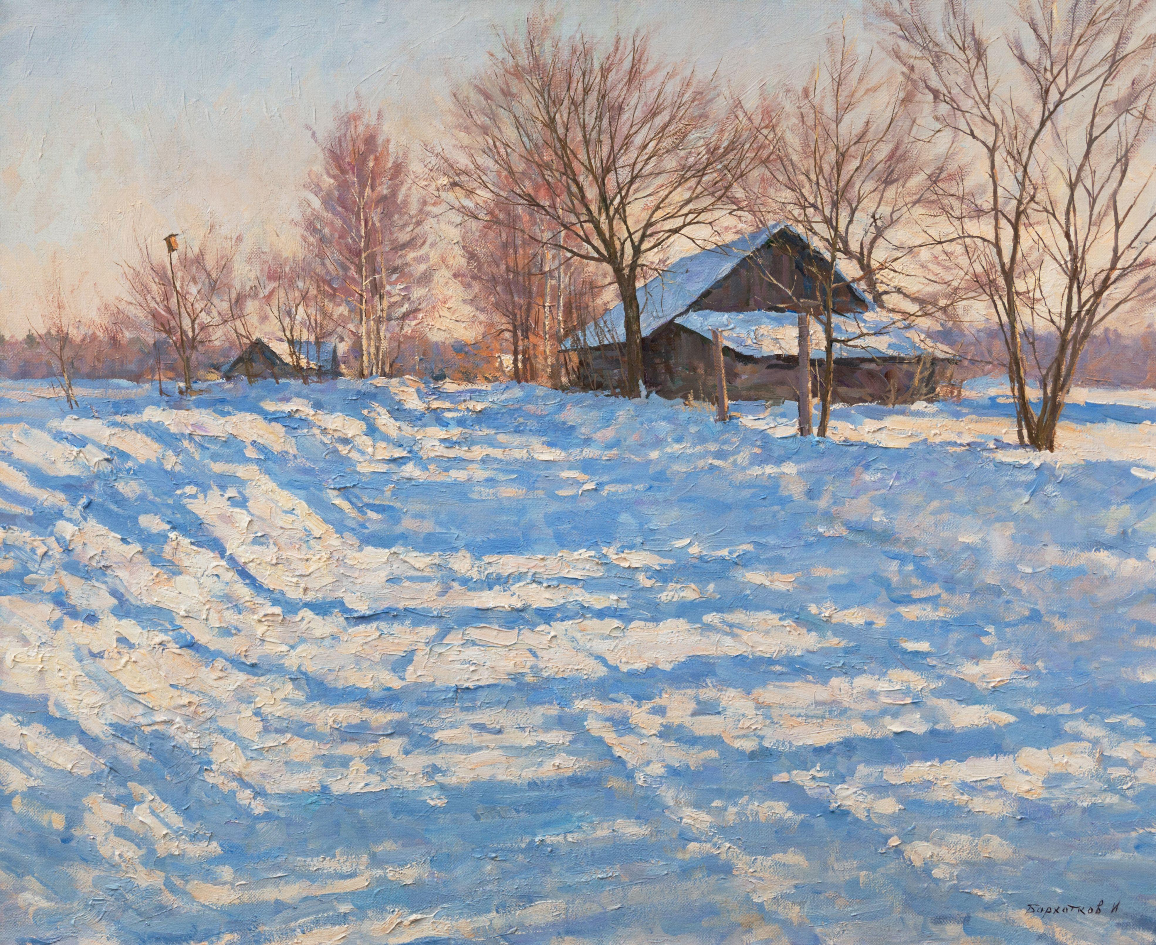 Title: Frosty Morning  Year created: 2021  Medium and support: oil on canvas  Dimensions: h 62 cm Ã— w 76 cm Ã— d 3 cm  Copyright: Igor Barkhatkov :: Painting :: Realism :: This piece comes with an official certificate of authenticity signed by the