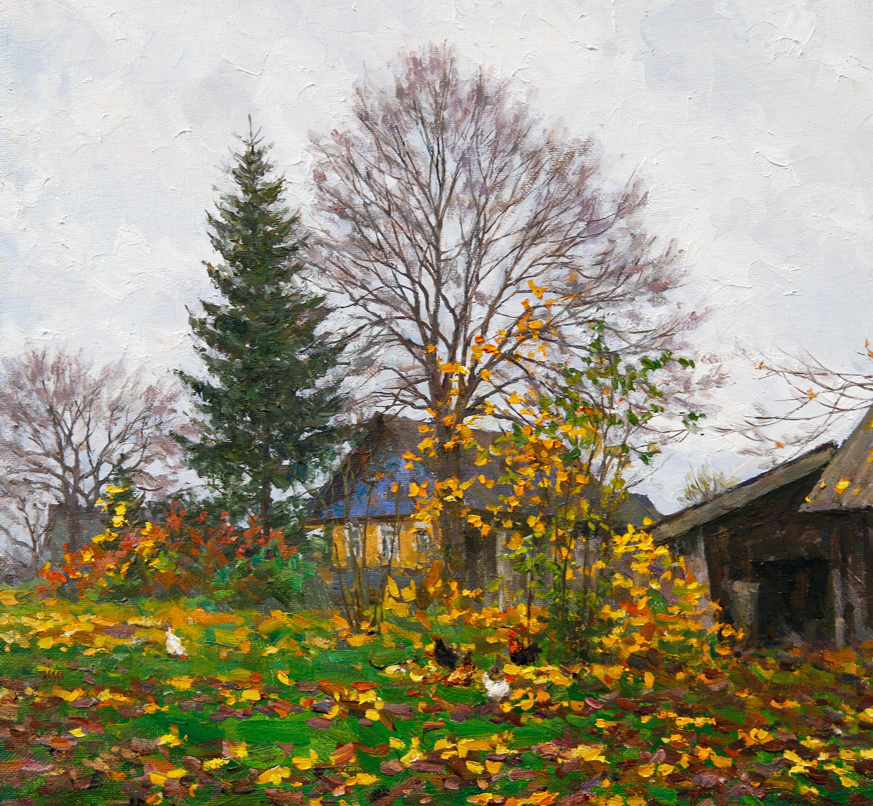 Title: Late Fall;  Year: 2020;  Medium and support: Oil on canvas;  Dimensions: h 39 cm ├ù w 42 cm ├ù d 3 cm. :: Painting :: Impressionist :: This piece comes with an official certificate of authenticity signed by the artist :: Ready to Hang: Yes ::