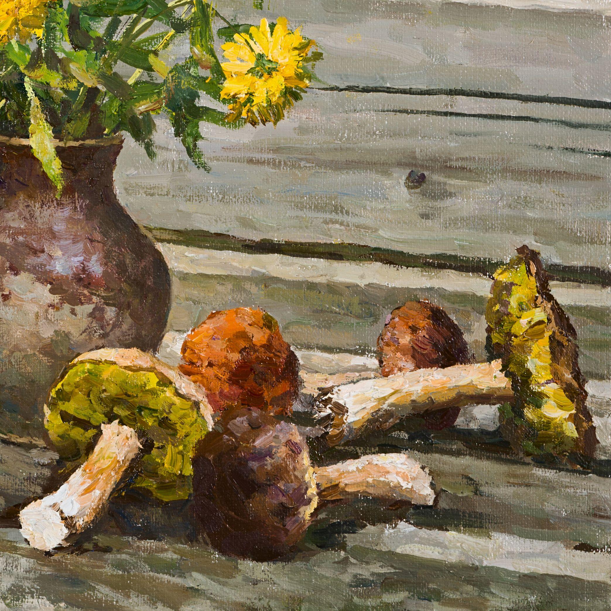 Still Life with Porcini Mushrooms, Painting, Oil on Canvas 2