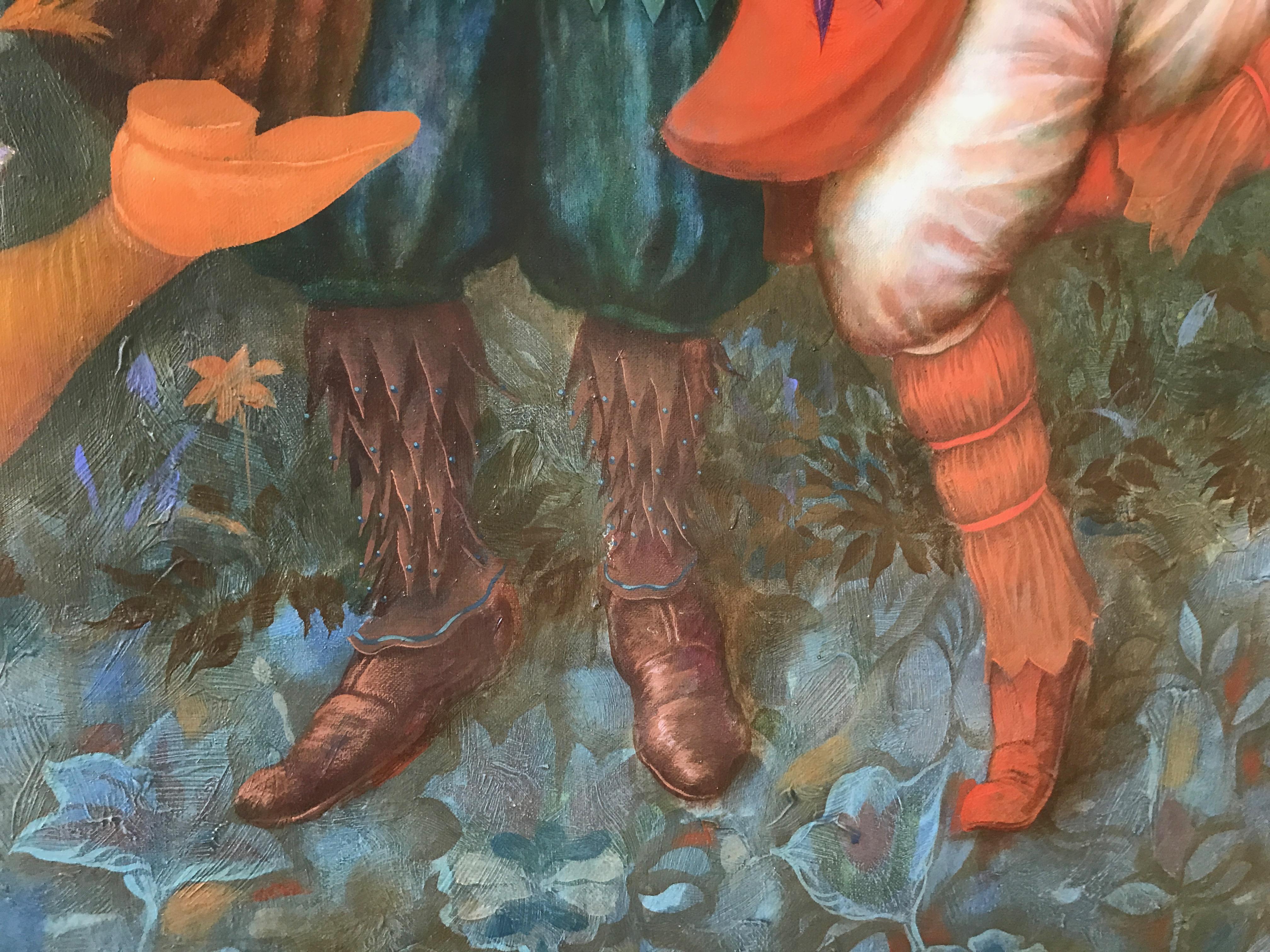 Adoro tus boogies-woogies. Pintura figurativa con bailarinas populares y música en venta 4