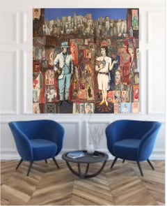 New York-made in red, blue, pink, multicolor, portraits of Andy Warhol, John Len