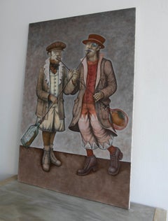 Igor Formin, 1975, Men Blowing Glass Oil on Canvas