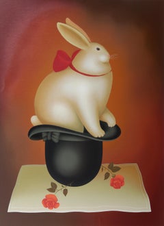 Lapin au chapeau, sérigraphie d'Igor Galanin