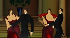 Tango Dancers, Art Deco Screenprint by Igor Galanin
