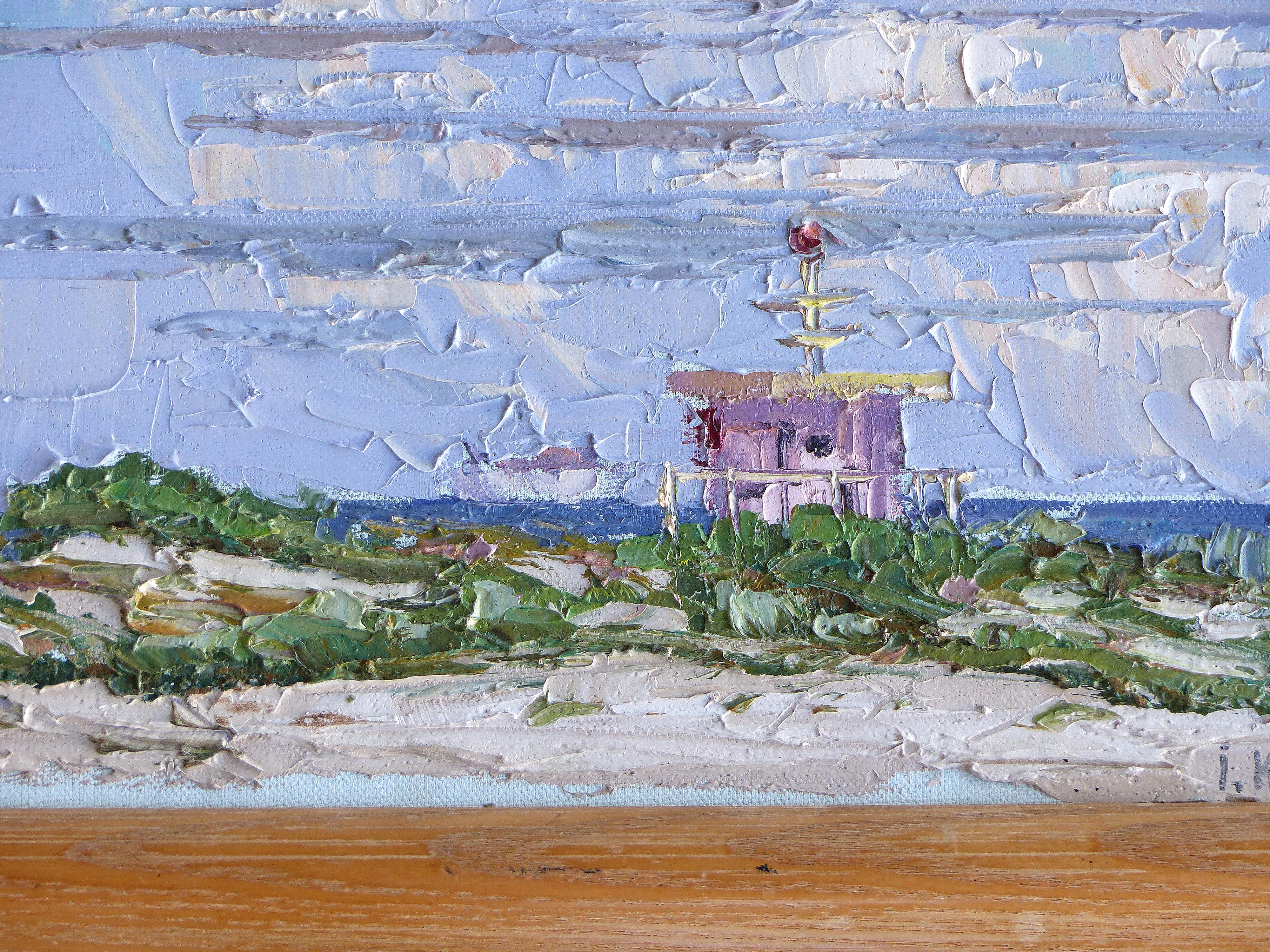 Hand-Painted Igor Korotash Oil Painting on Canvas of Miami Beach ‘B1957 Russian/American’ For Sale