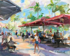 Red Umbrella - South Beach Miami (Original Painting)