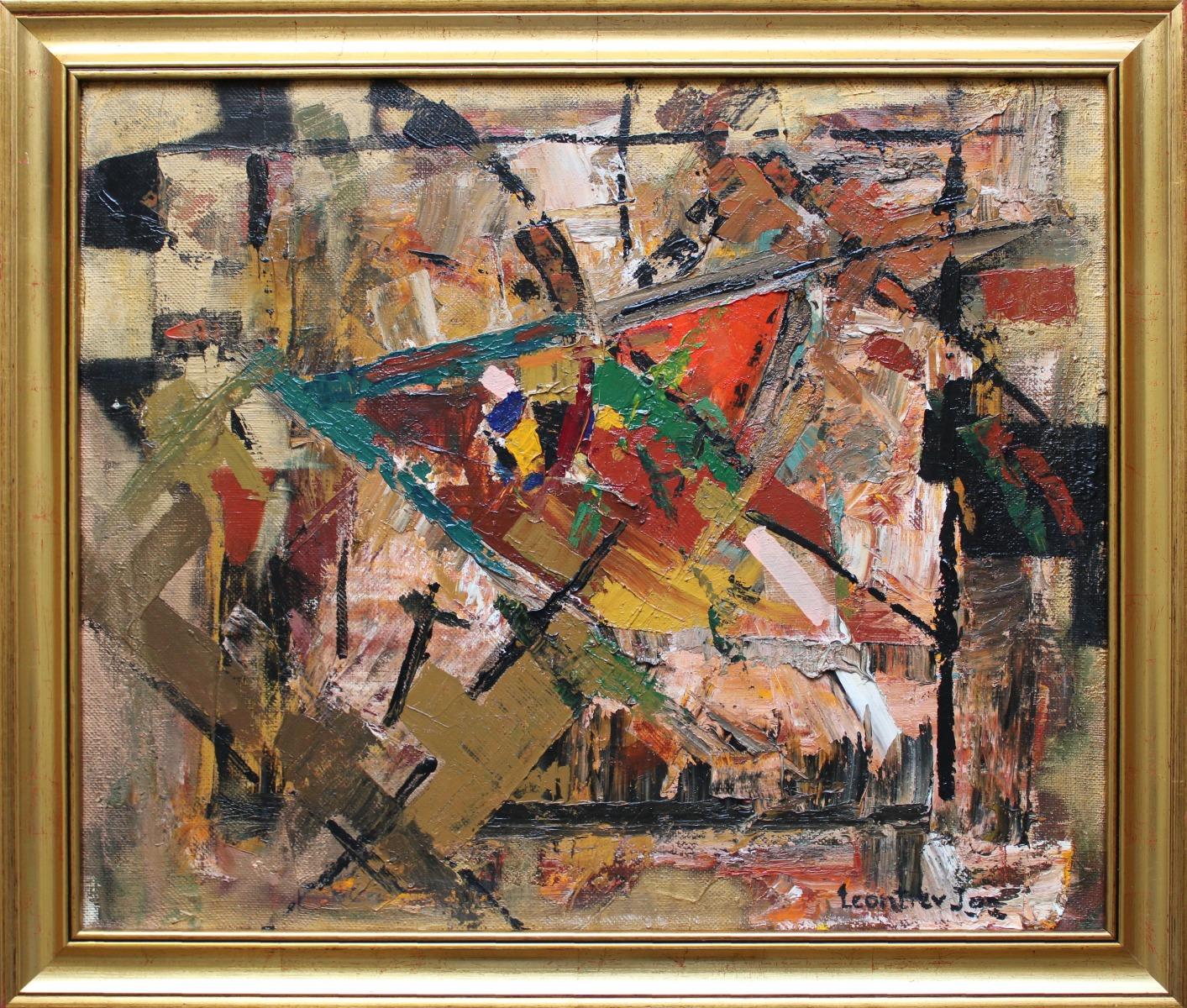 Composizione  1992., Tela, olio, 50x60 cm - Interior Painting Marrone di Igor Leontiev