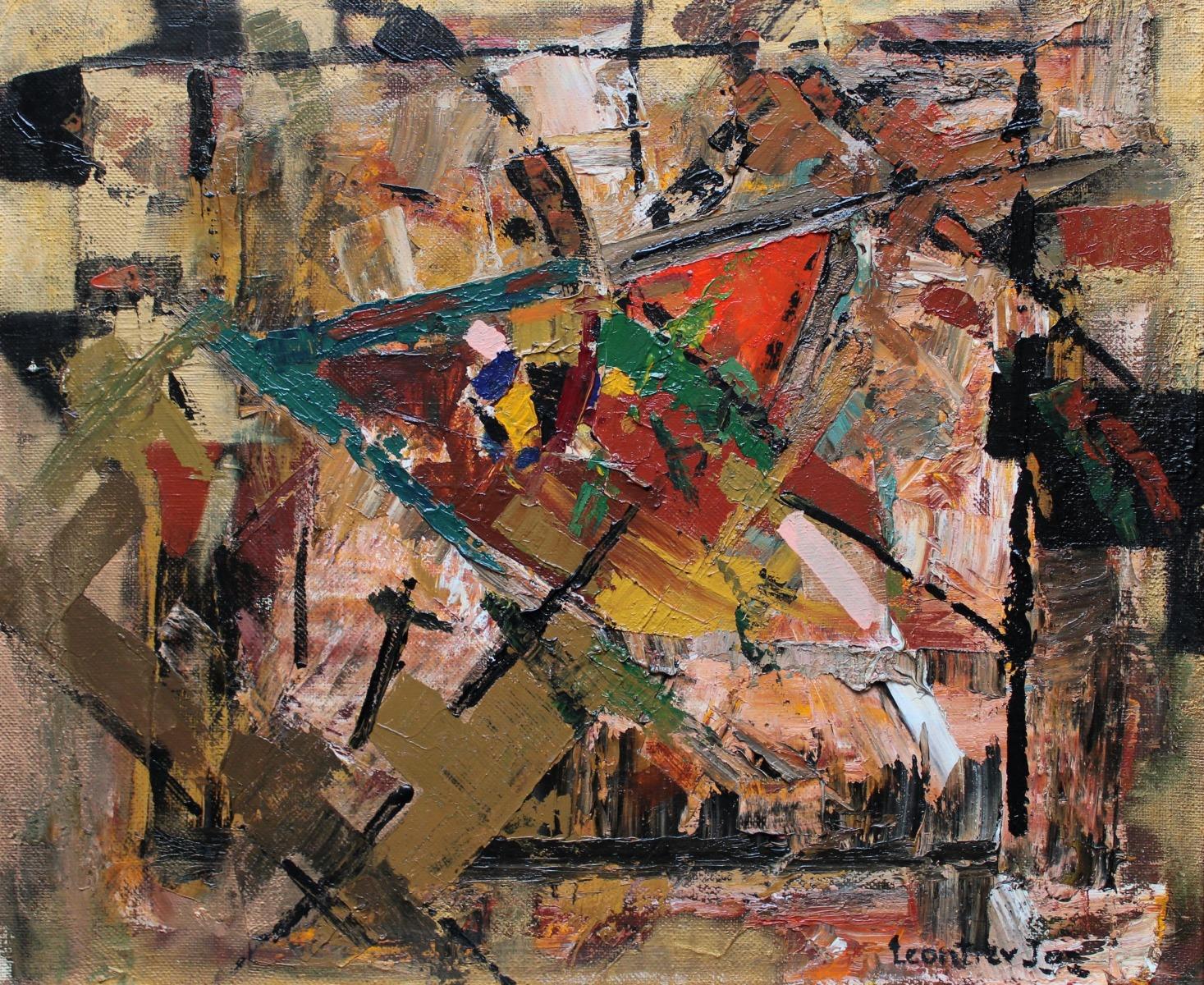 Igor Leontiev Interior Painting - Composition  1992., Canvas, oil, 50x60 cm