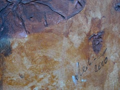 Golden-blue composition. 2000, paper, mixed media, 44x57 cm. Signed