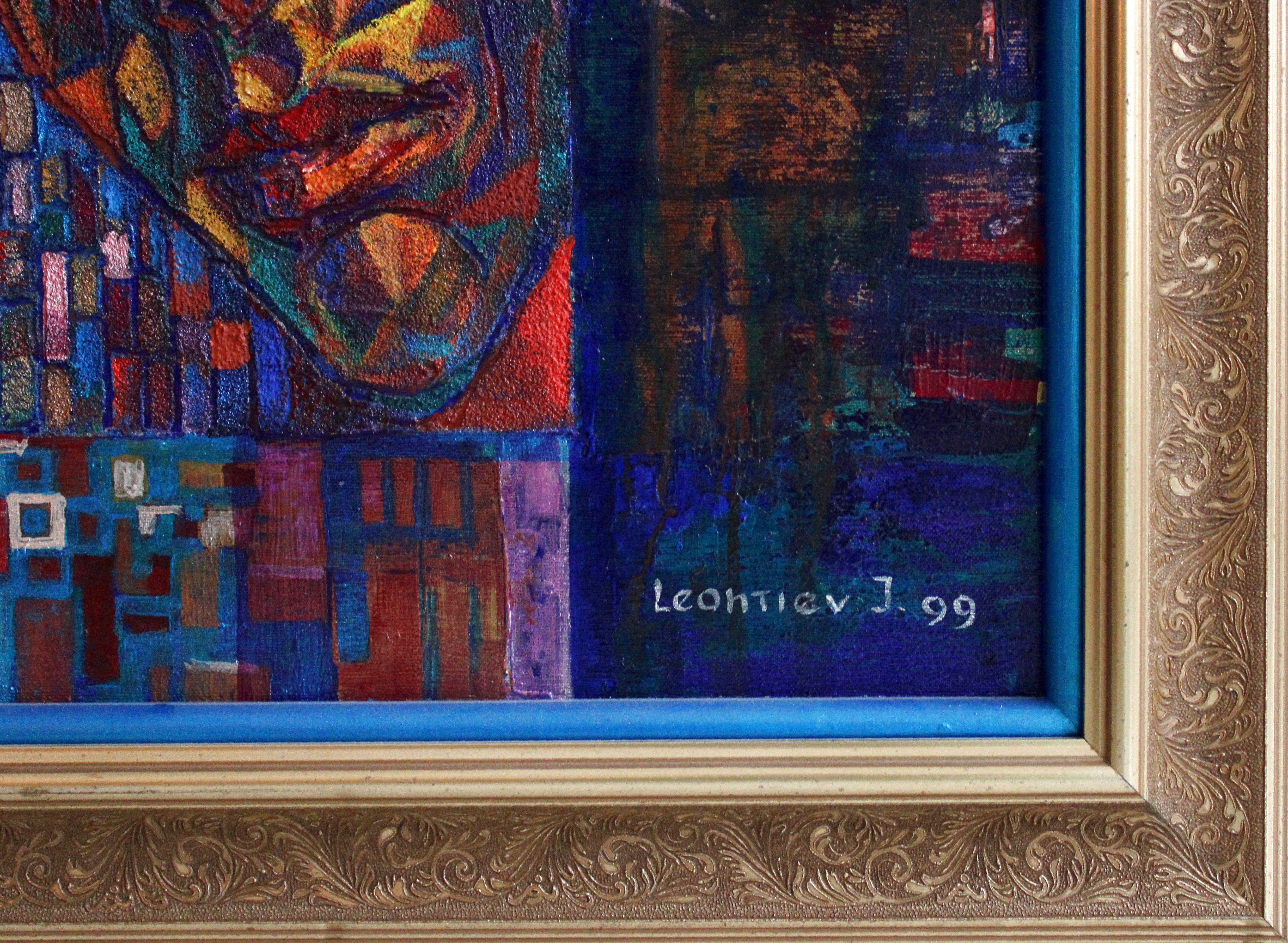 Gotico. Sfinge. 1999, tela, acrilico, oro, 80x100 cm - Painting Astratto di Igor Leontiev