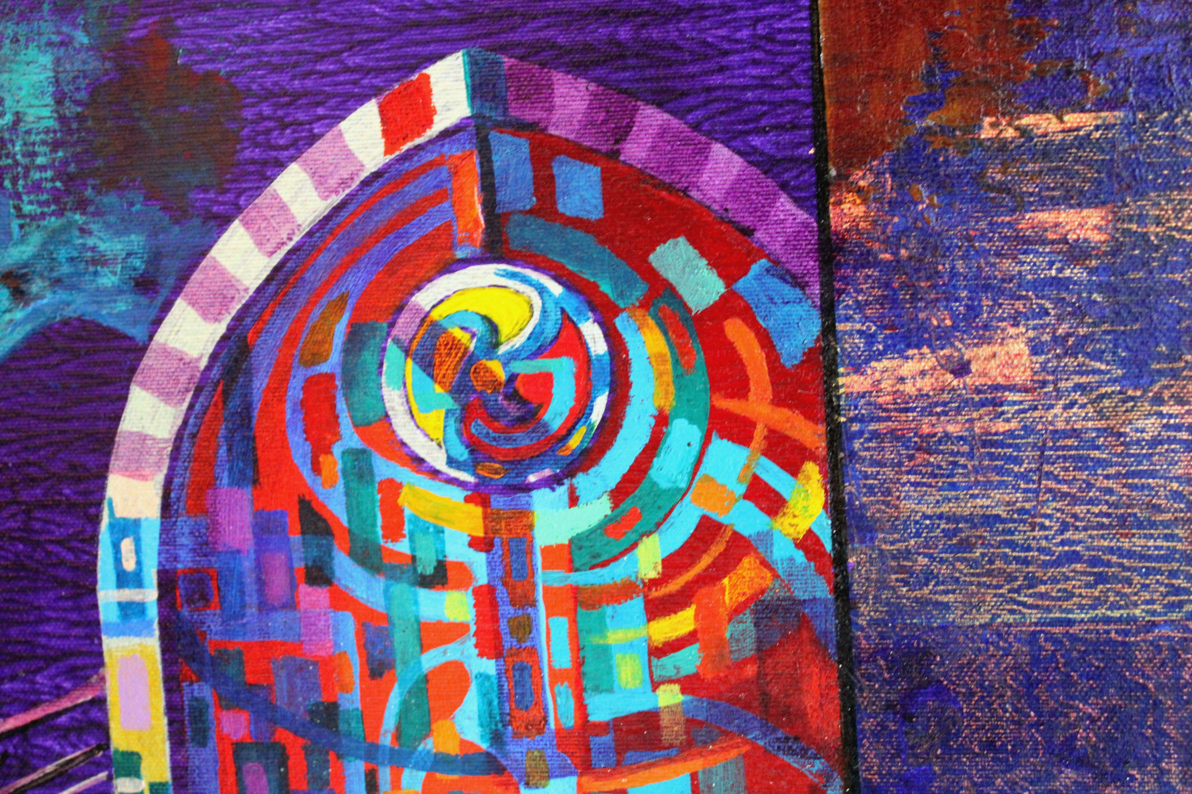 Gotico. Sfinge. 1999, tela, acrilico, oro, 80x100 cm

Essendo una composizione astratta, l'opera non rappresenta oggetti o soggetti specifici in modo realistico. Si concentra invece su elementi come il colore, la forma, la linea e la texture per