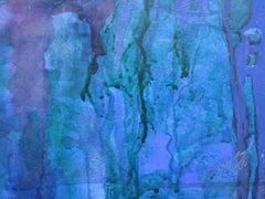 Life Flow. 2000, watercolor, collage on paper, 47.5x73 cm. Signed