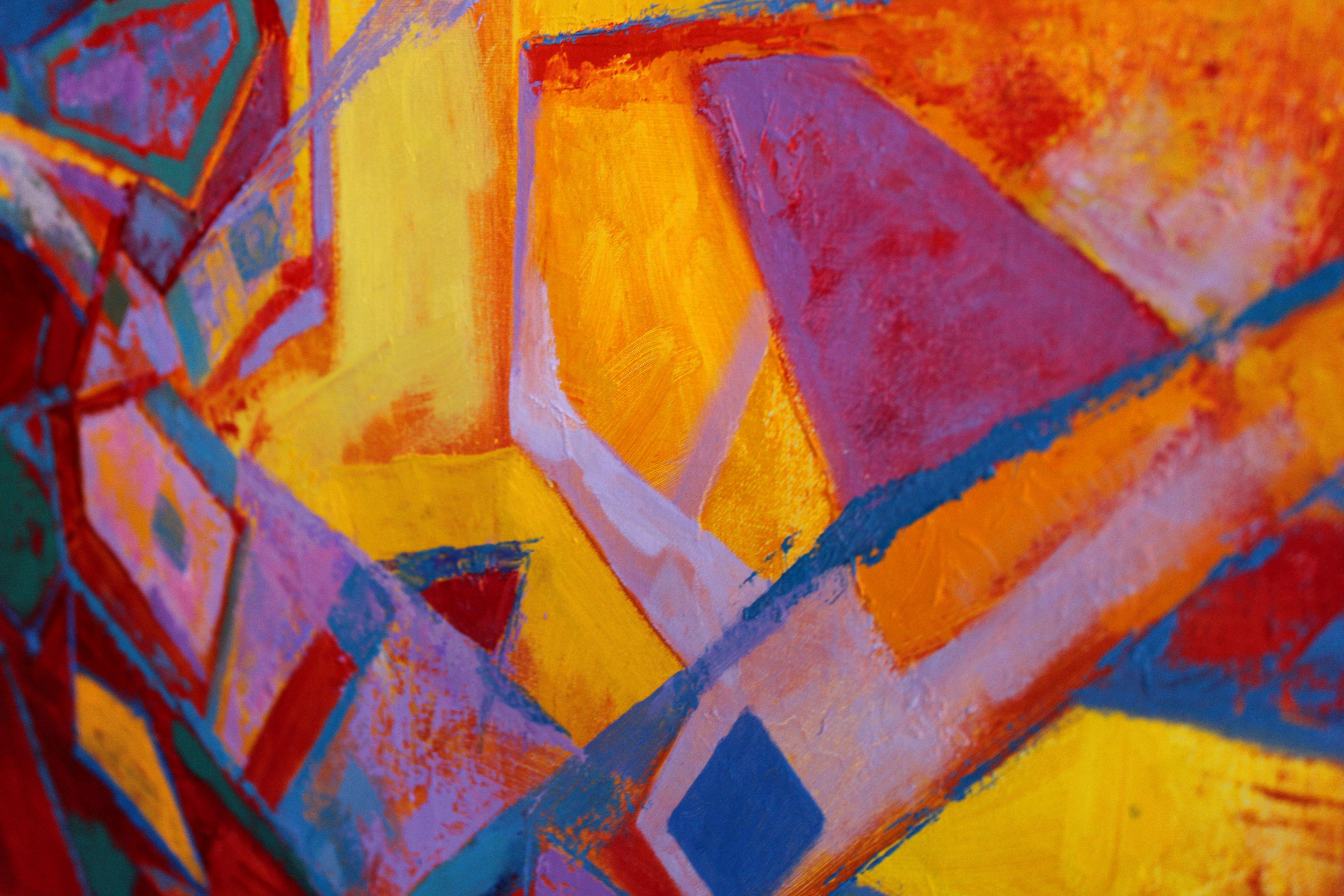 Tango rojo. Cuadro abstracto de gran tamaño en rojo. 2018, óleo sobre lienzo, 100x120 cm en venta 6