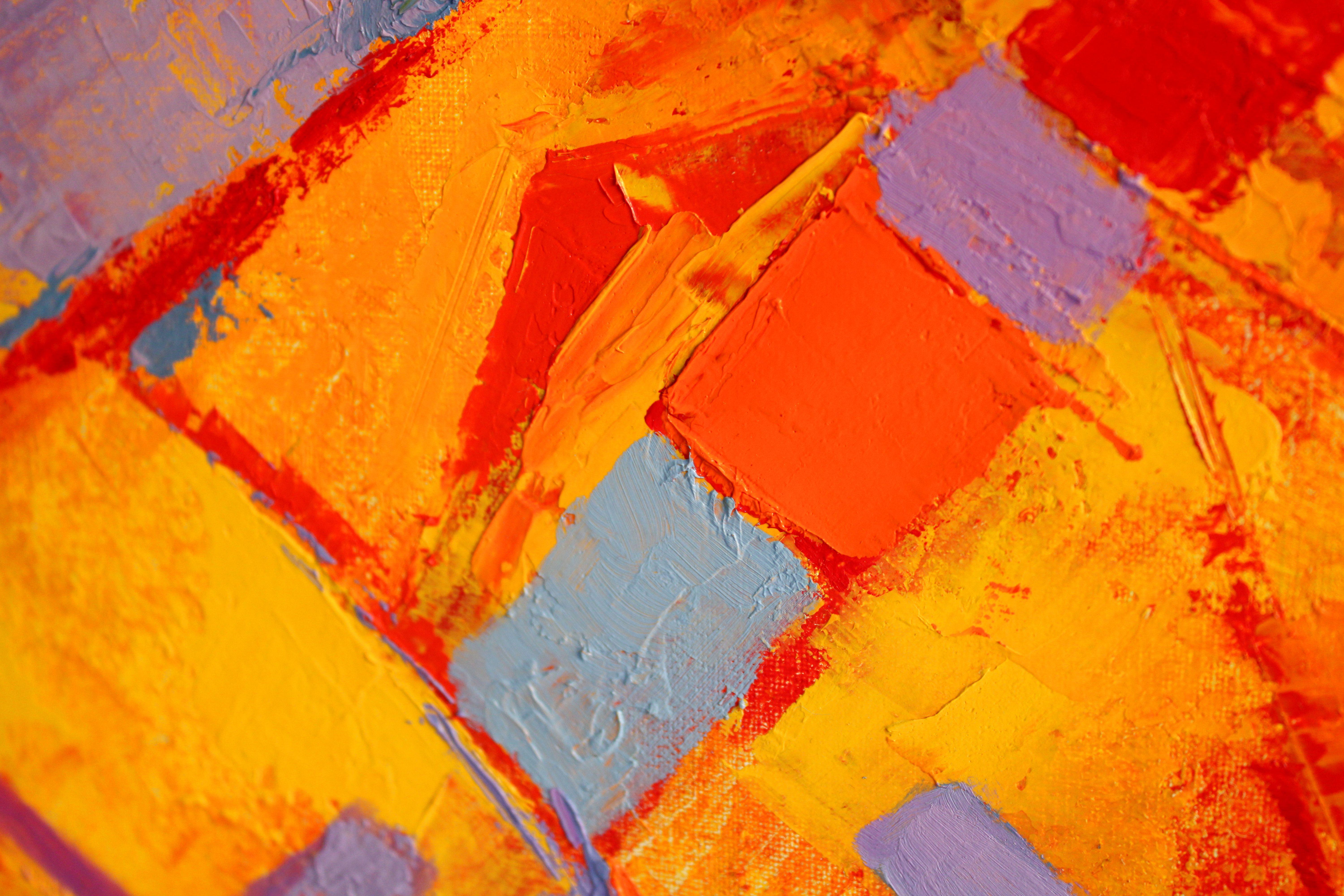 Tango rojo. Cuadro abstracto de gran tamaño en rojo. 2018, óleo sobre lienzo, 100x120 cm en venta 9